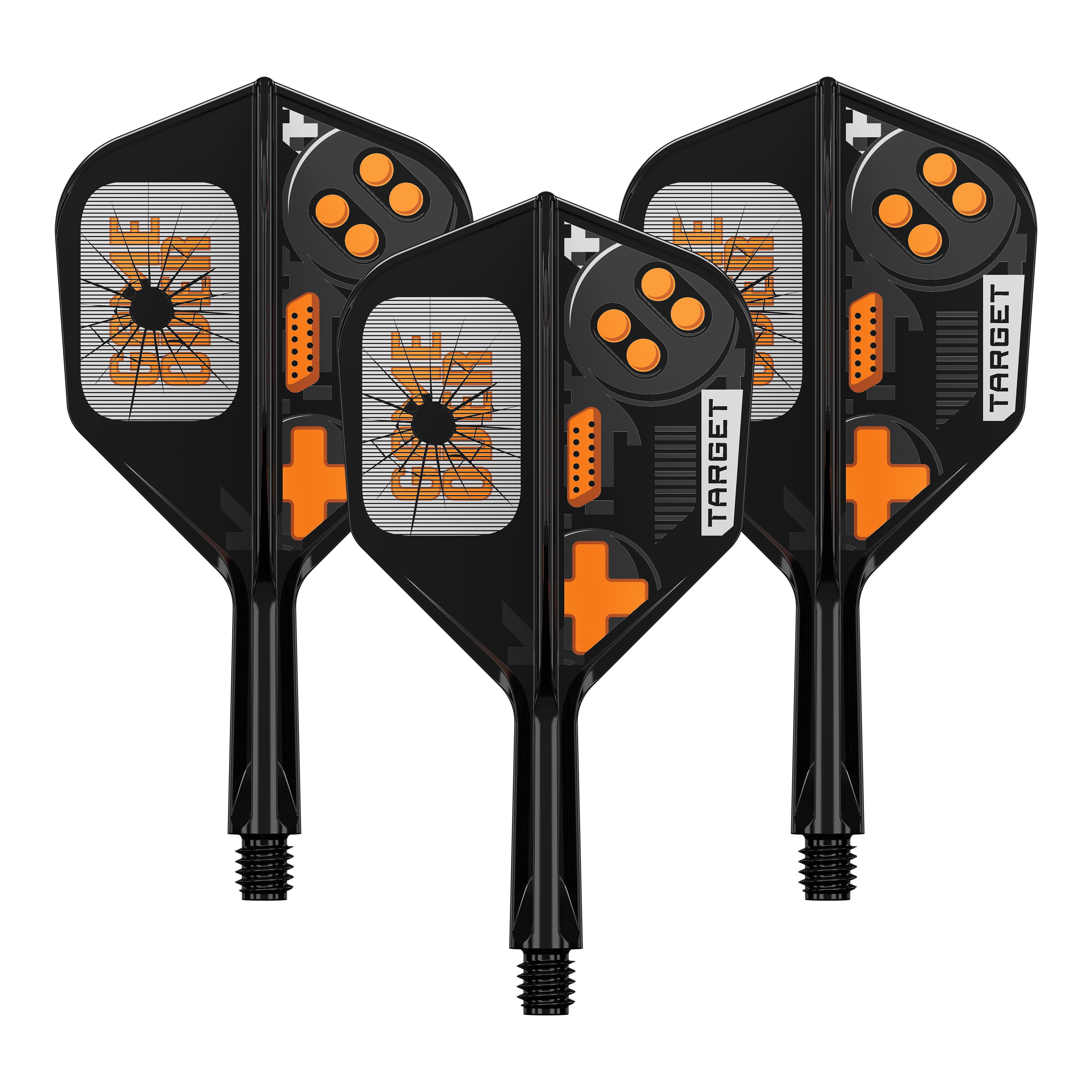 Target K-Flex Juego Terminado No6 Vuelos Das Bild zeigt ein Set von Dart Flights. Es handelt sich um das Modell 410576 Target K-Flex GameOver No6 Flights 19mm 1Set.