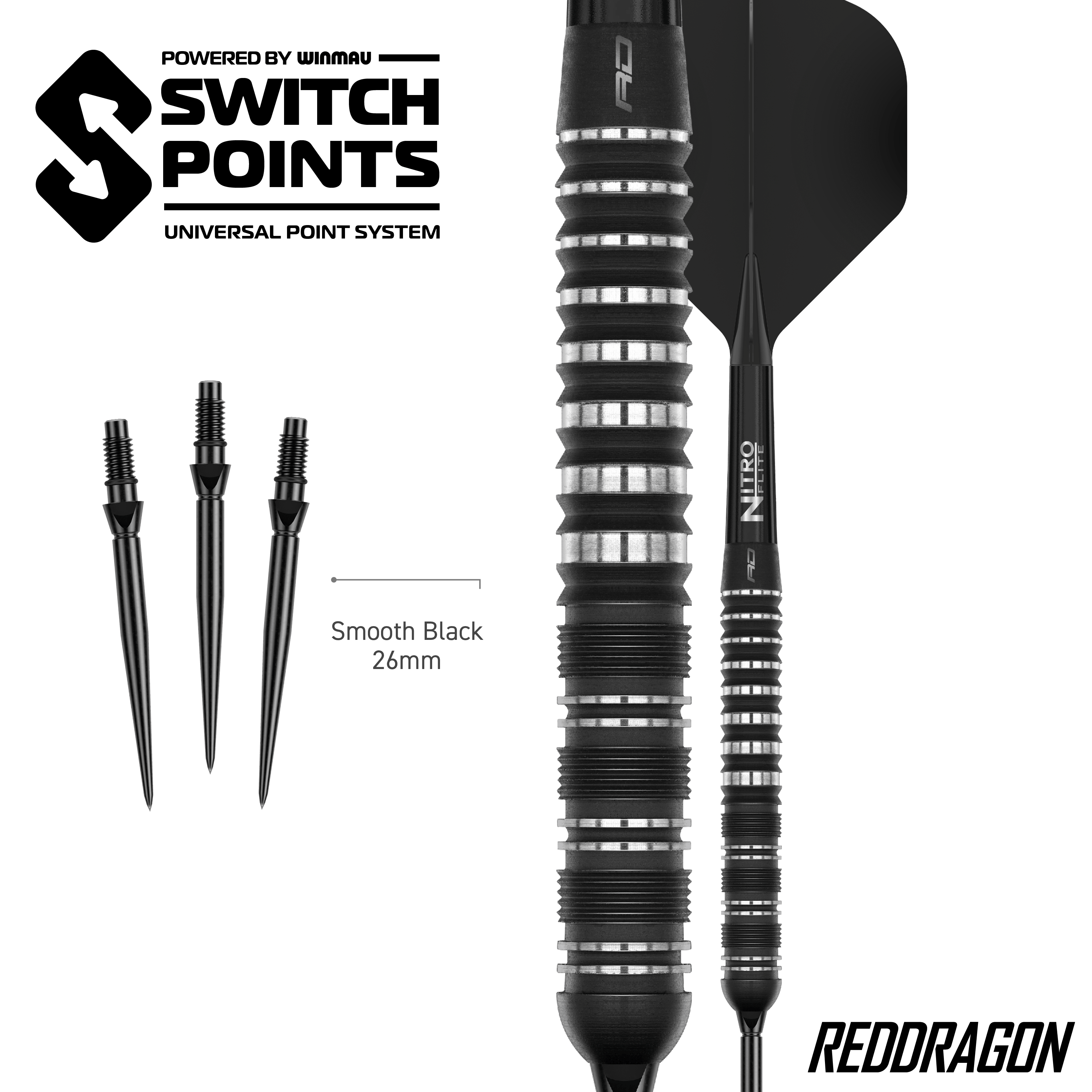 Dardos de acero Red Dragon Sable Parallel Switch Point Abgebildet sind die Red Dragon Sable Parallel Switch Point Steeldarts. Präzision und gutes Design zeichnen diese Darts aus.