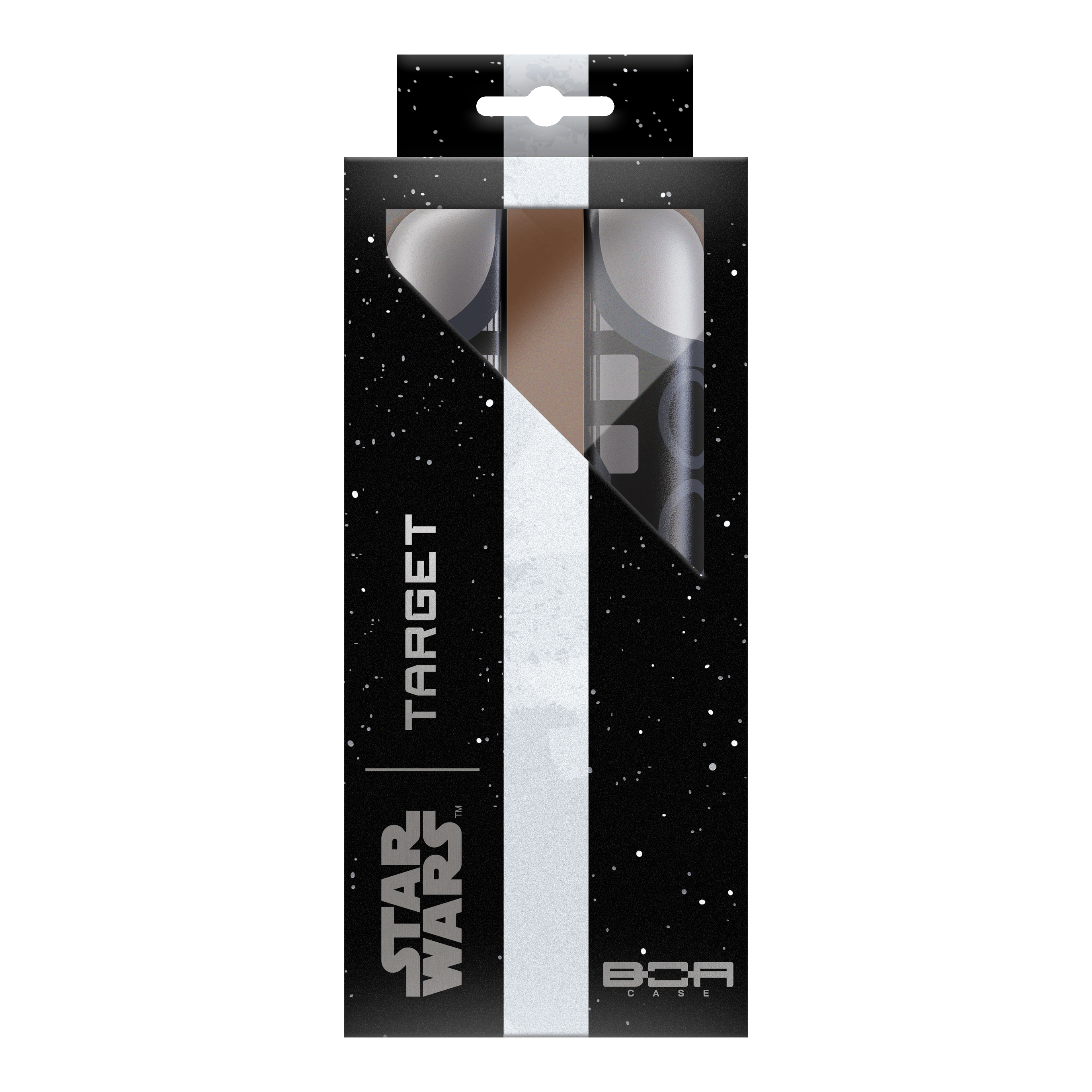 Estuche para dardos Star Wars Boa de Target - Mandalorian Dieses Bild präsentiert das Target Star Wars Boa Dartcase - Mandalorian. Das Dartcase ist im Stil der Mandalorian-Serie gestaltet.