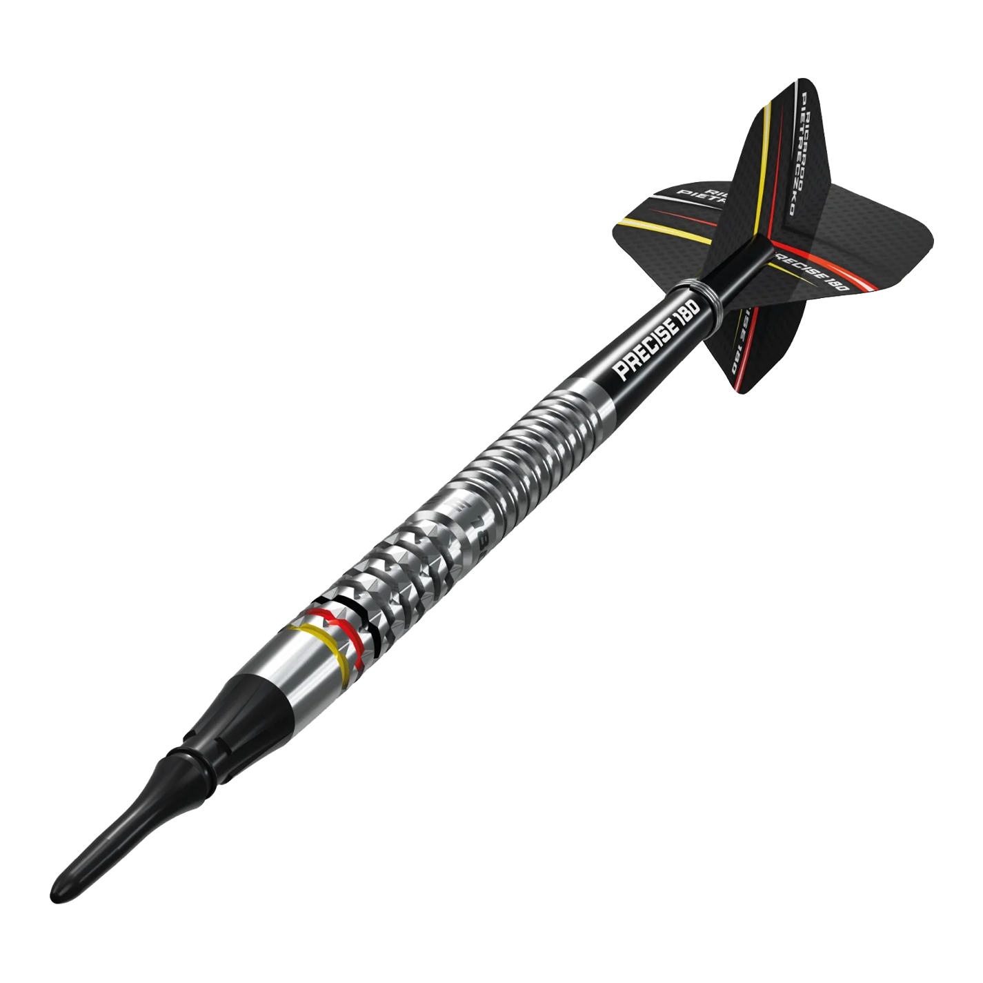 Dardos blandos Precise 180 Ricardo Pietreczko GEN1 Das Bild zeigt die Precise 180 Ricardo Pietreczko GEN1 Softdarts. Diese Darts sind speziell für Softdart-Liebhaber entwickelt.