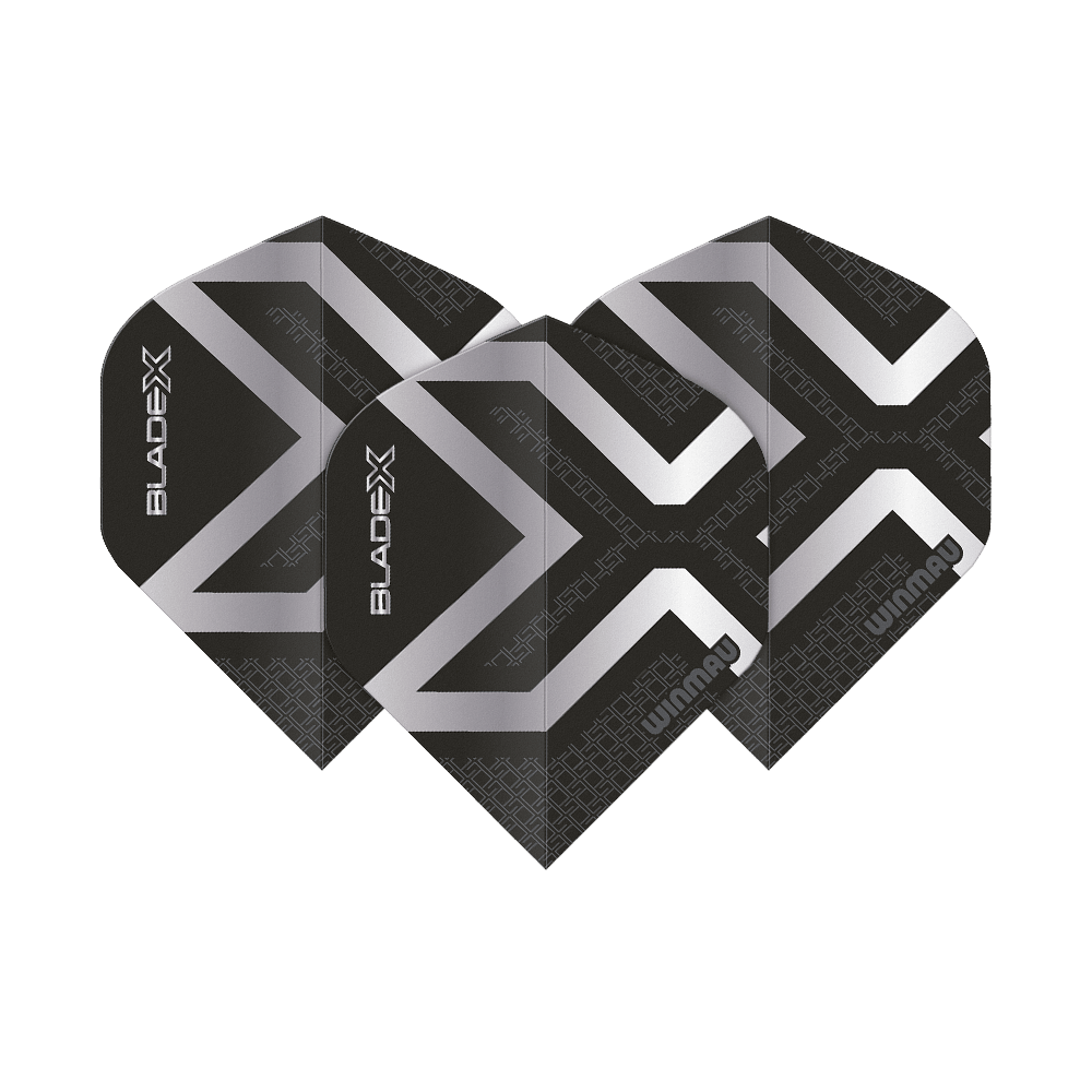 Plumas estándar Winmau Prism Delta Blade X Metallic Silver No2 Hier sind die Winmau Prism Delta Blade X Metallic Silver No2 Standard Flights abgebildet. Es handelt sich um silberne Dartflights für präzises Darten.