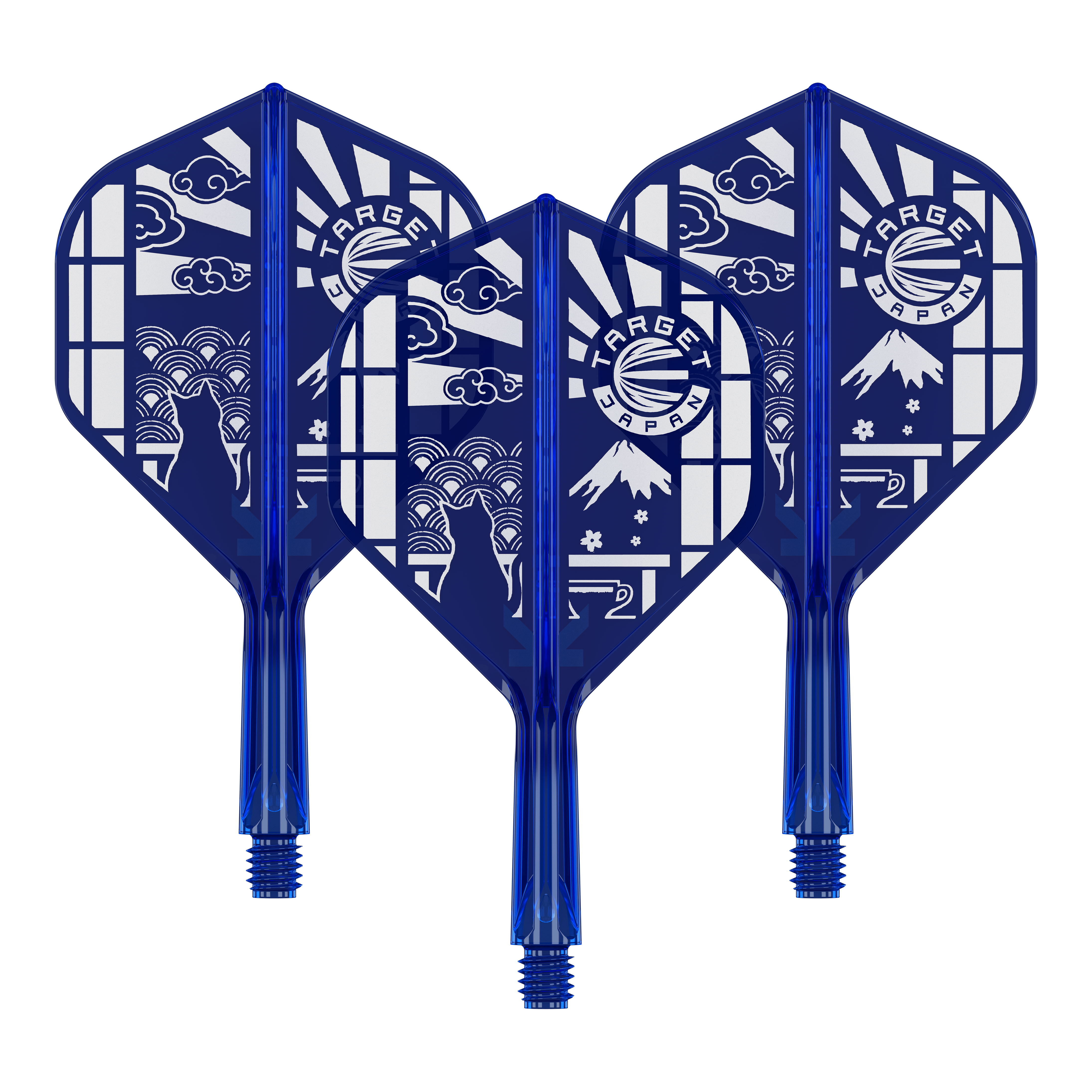 Vuelos estándar Target Japan K-Flex Blue Limited No2 Das Bild zeigt '410291 Target Japan K-Flex Blue Limited No2 Flights 19mm 1Set'. Es handelt sich um ein Set limitierter Flights für Darts in Blau.