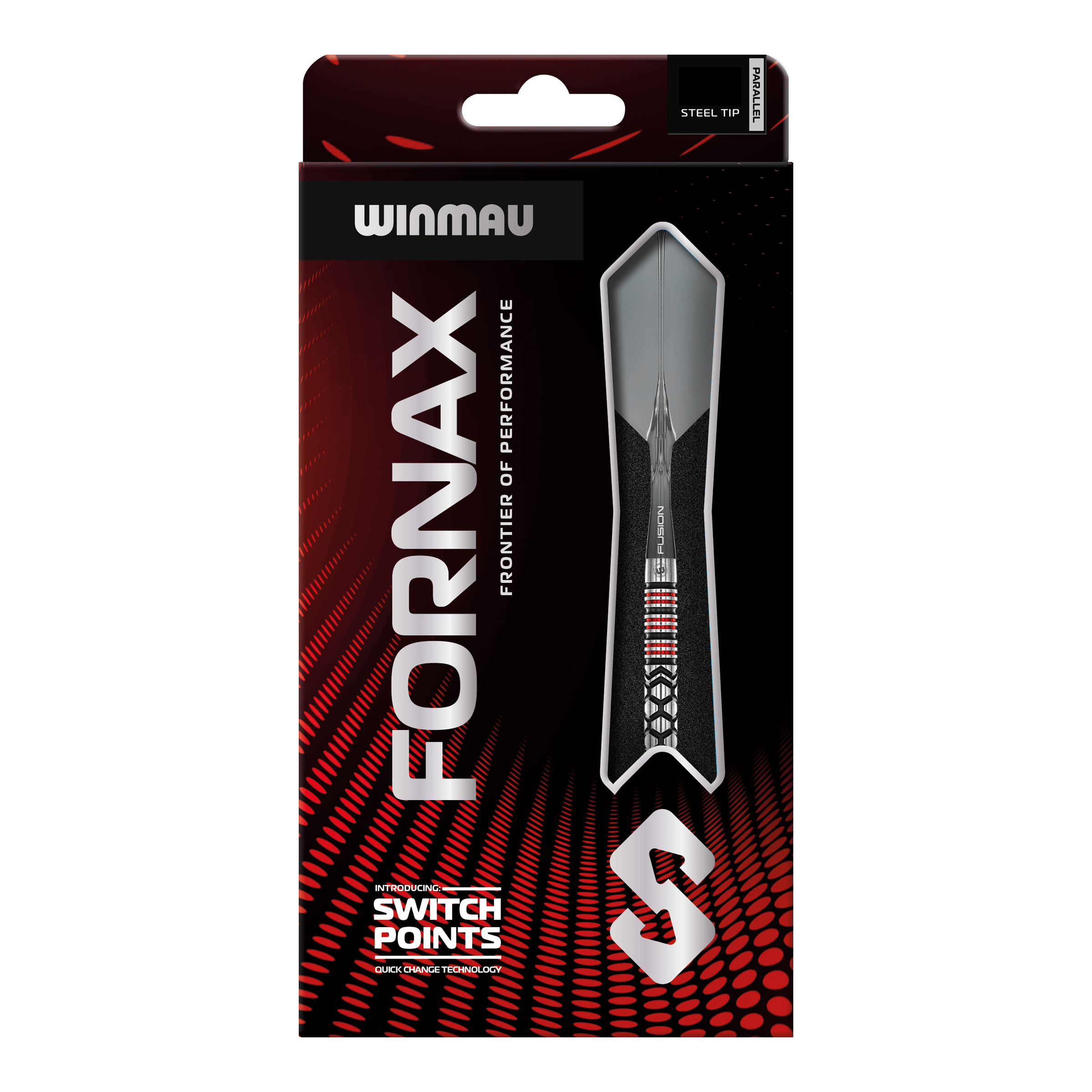 Punta de conmutación paralela Winmau Fornax Steeldarts Winmau Fornax Parallel Switch Point Steeldarts werden auf diesem Bild gezeigt. Es handelt sich um hochwertige Steeldarts für Präzision und Kontrolle.
