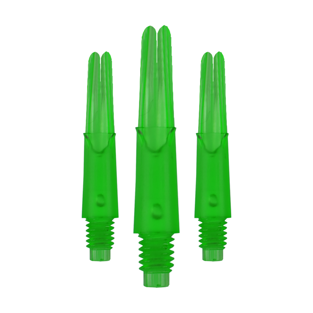 L-L-Style-Shafts Locked Straight - Green L-Style L-Shafts Locked Straight in einzigartiger Farbe als Set. Das Bild zeigt mehrere Schäfte nebeneinander.