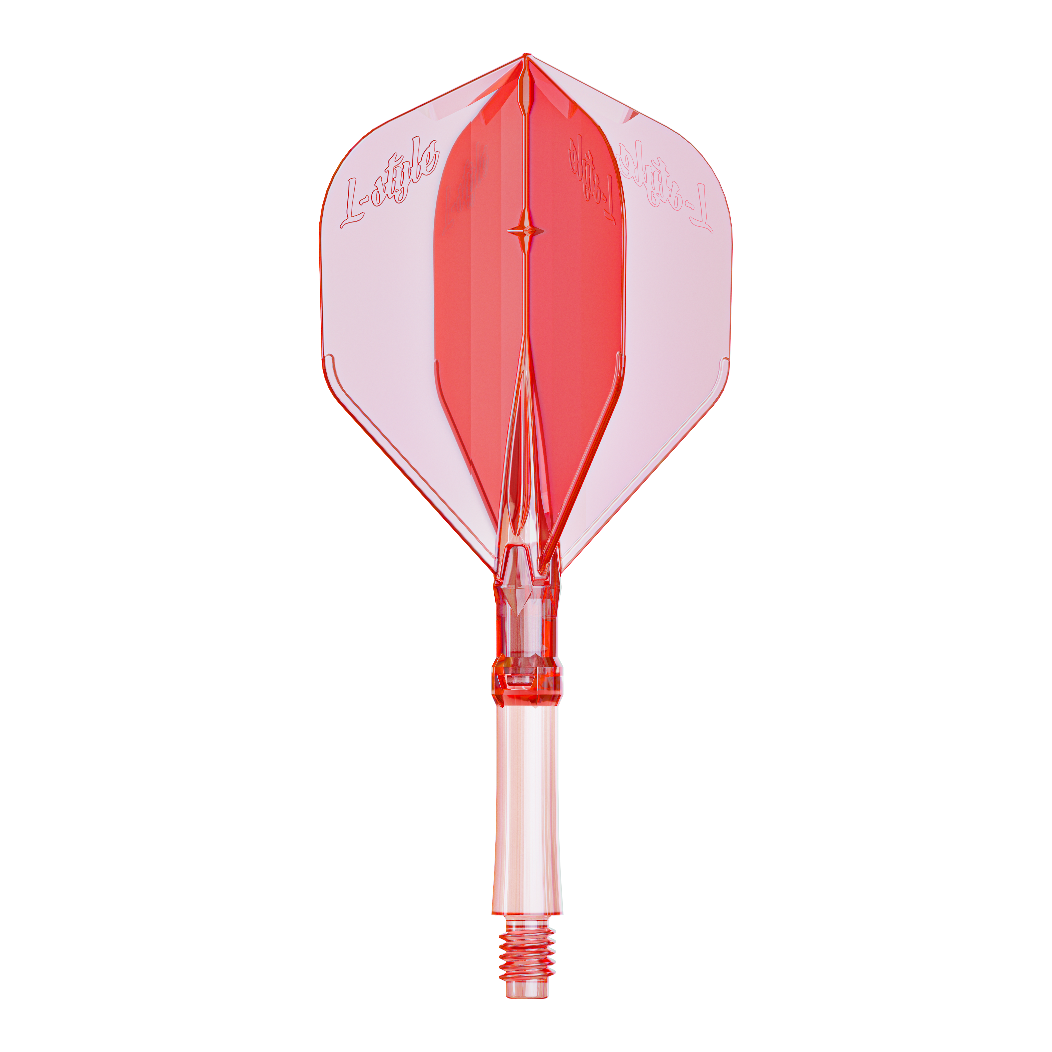 Vuelos L-Style L-System - Rojo transparente Ein Flight-Zubehör für Darts in klarer roter Farbe. Geeignet für Dartspieler zur Individualisierung ihrer Darts.