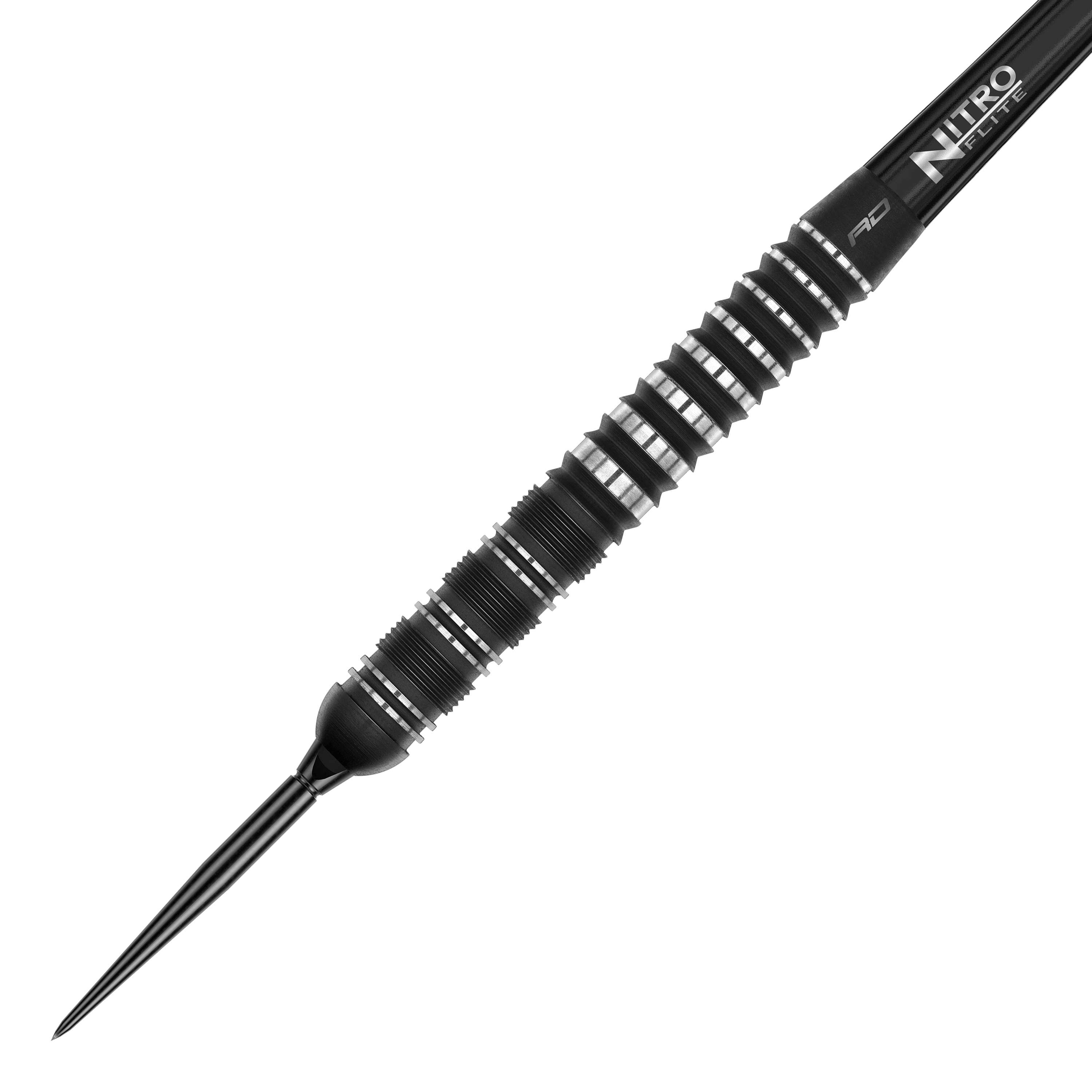 Dardos de acero Red Dragon Sable Parallel Switch Point Abgebildet sind die Red Dragon Sable Parallel Switch Point Steeldarts. Die Darts werden seitlich gezeigt und sind aus Metall gefertigt.