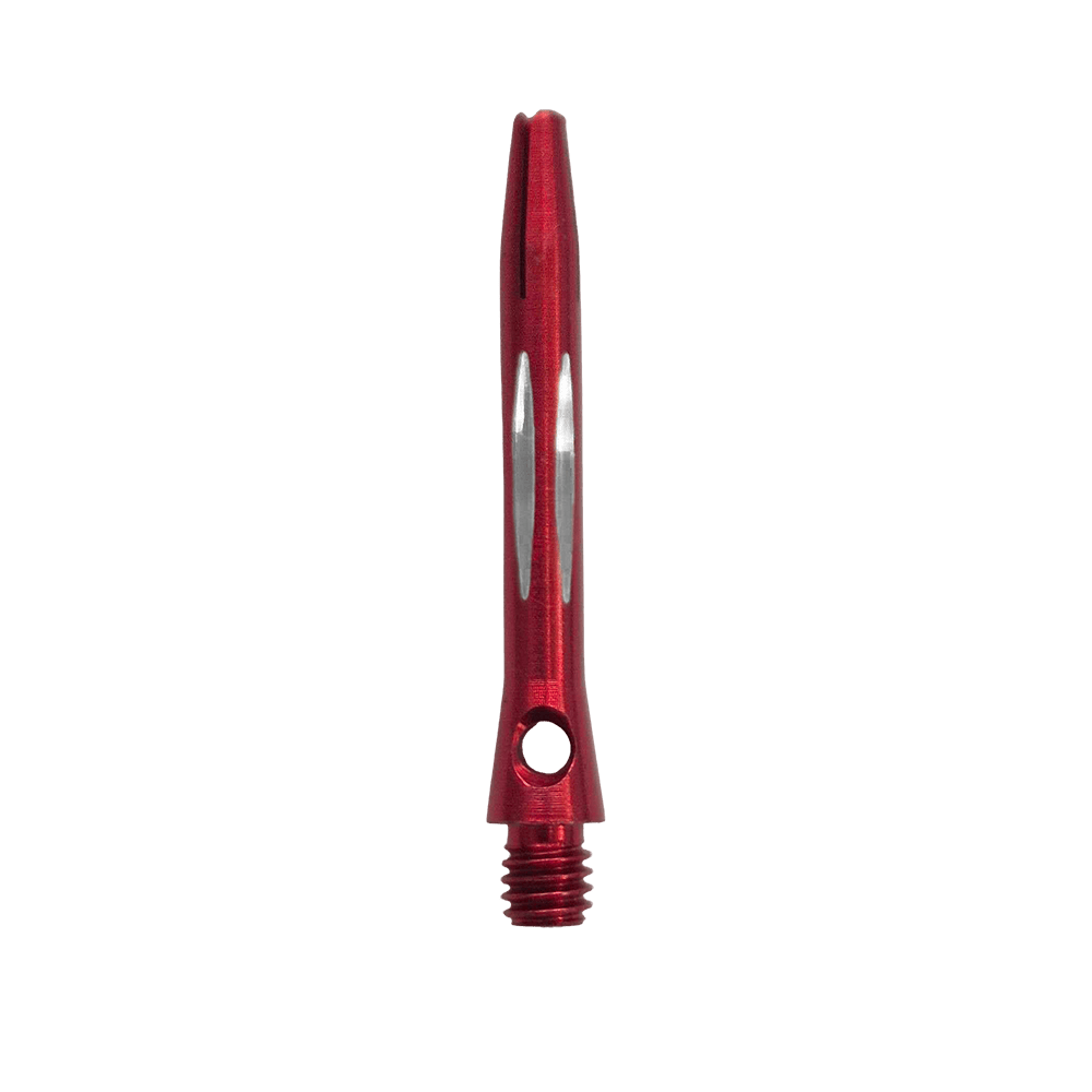 Ejes de aluminio con corte de diamante - Rojo - 35 mm Dieses Bild zeigt den Diamond Cut Aluminium Shafts - Rot - 35mm. Es ist ein Dart-Schaft aus rotem Aluminium mit Diamantschliff und 35mm Länge.