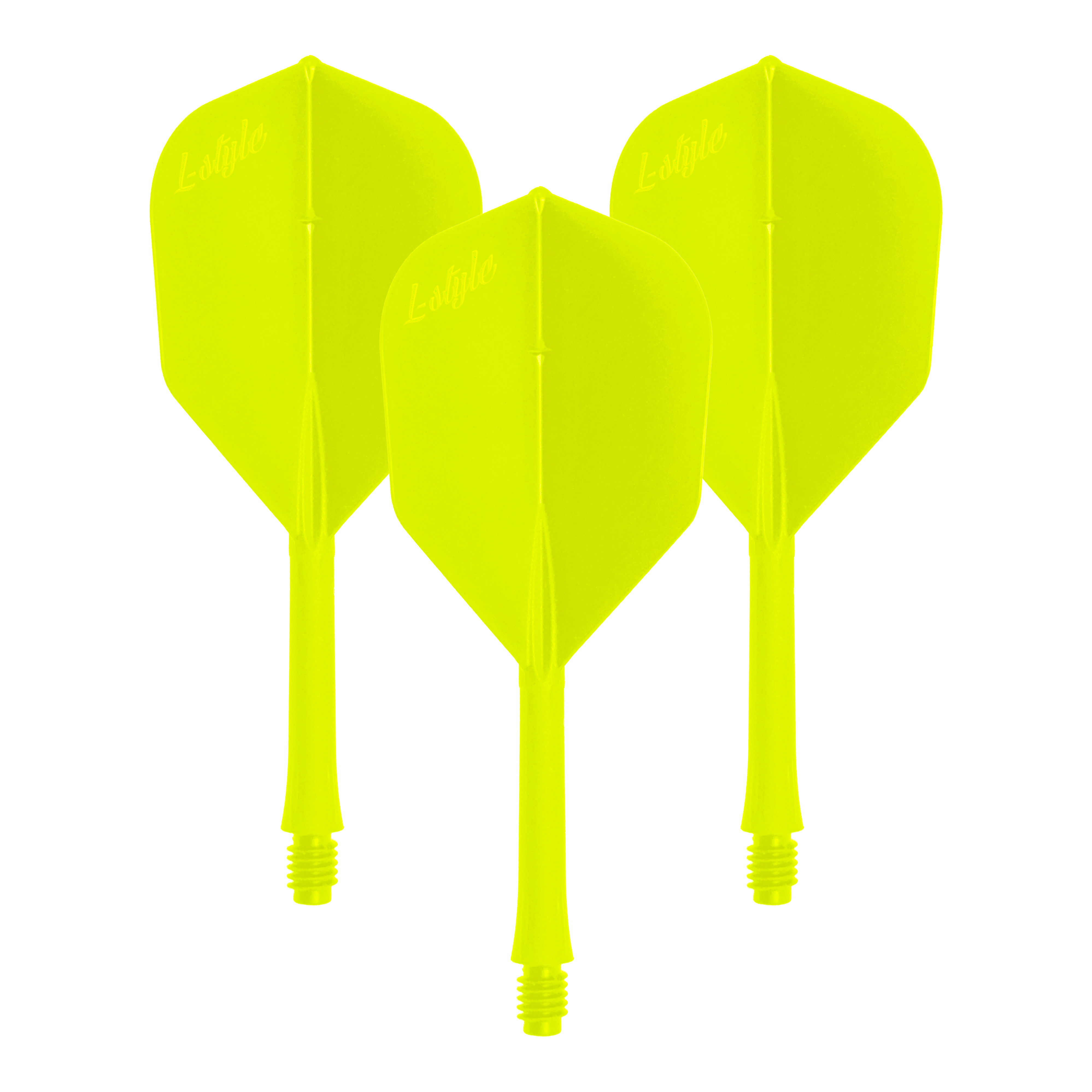 Vuelos en barra estilo L 2BA L3 - 260 Dieses Bild präsentiert einen Dart-Flug in Neon-Gelb. Gezeigt wird der Artikel 'LSF-906_L-Style_BarFlight_NeonGelb_1Set'.
