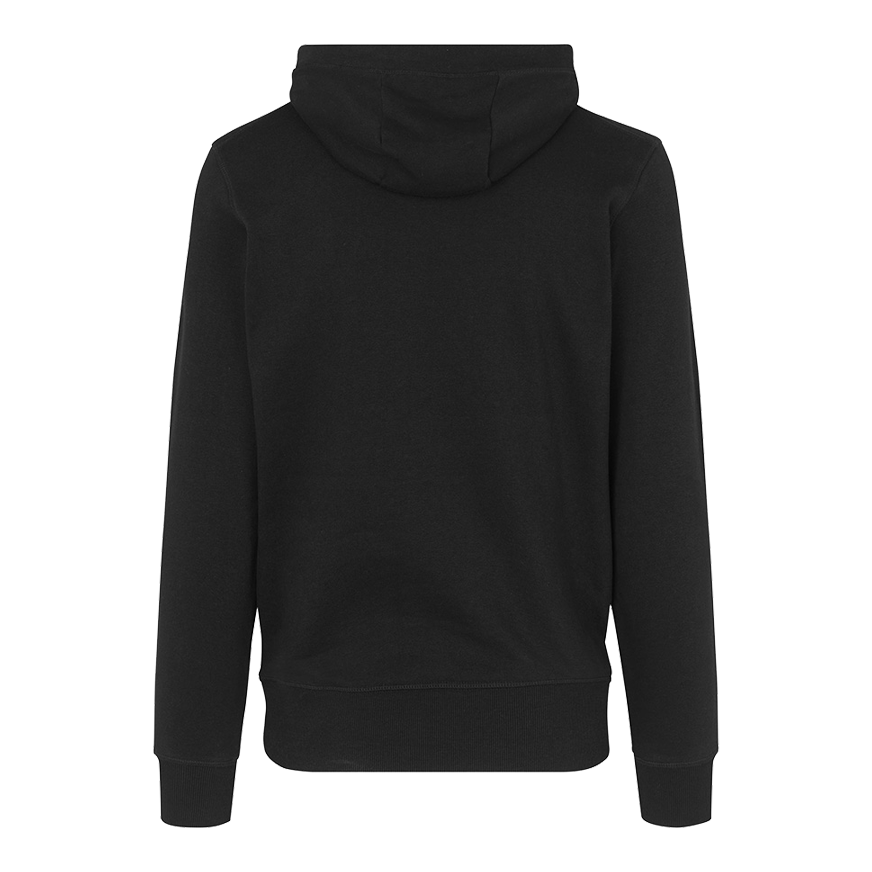 Sudadera con capucha Barrels and Shafts - Negro Auf dem Bild ist ein schwarzer Hoodie von hinten zu sehen. Der Hoodie hat eine Kapuze und lange Ärmel.