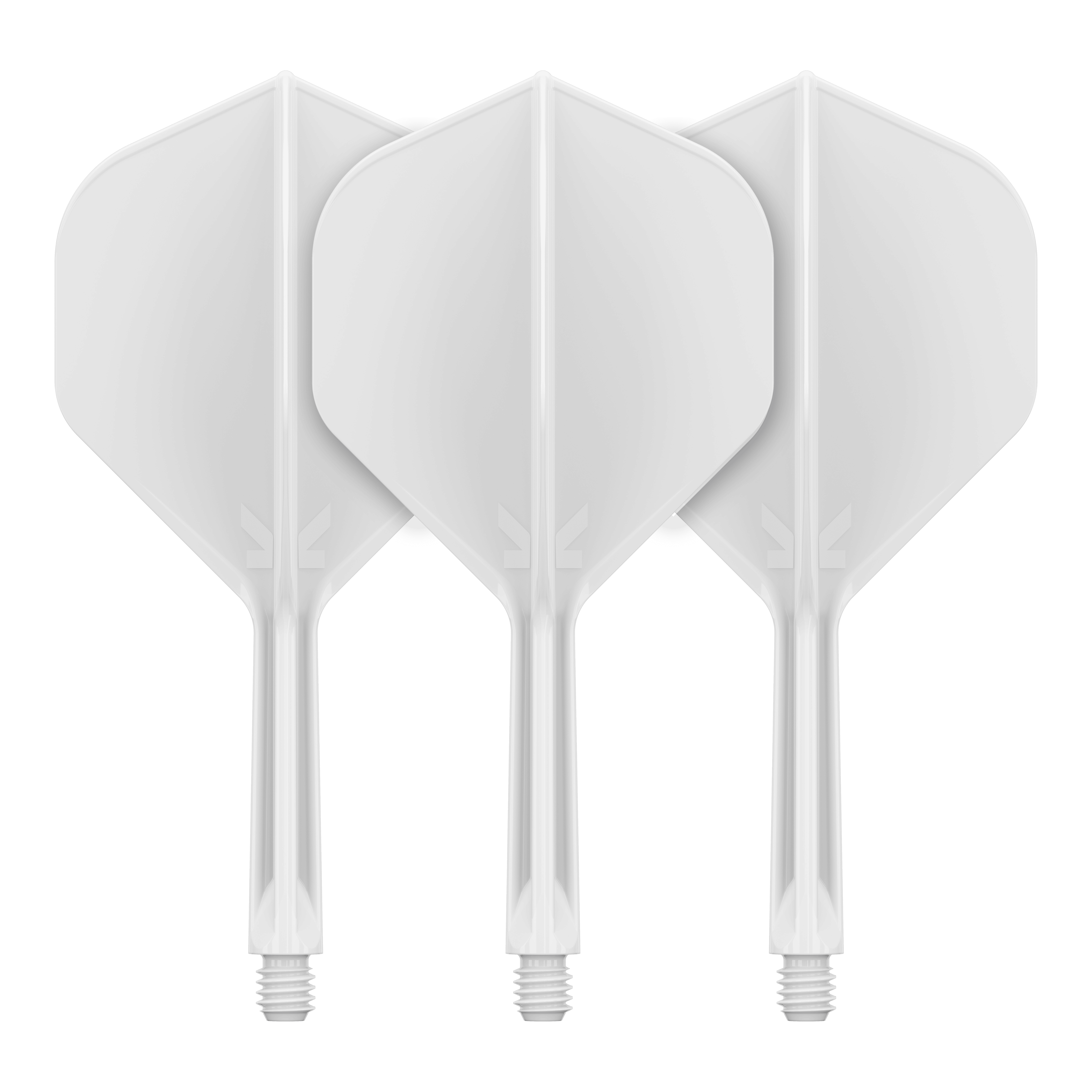Sistema de vuelo estándar Target K-Flex No2 - Blanco Abgebildet ist ein Produkt mit dem Namen 410023_Target_K-Flex_No2_Standard_Flights_Weiss_26mm_2. Es handelt sich wahrscheinlich um weiße Standard-Flights für Darts.