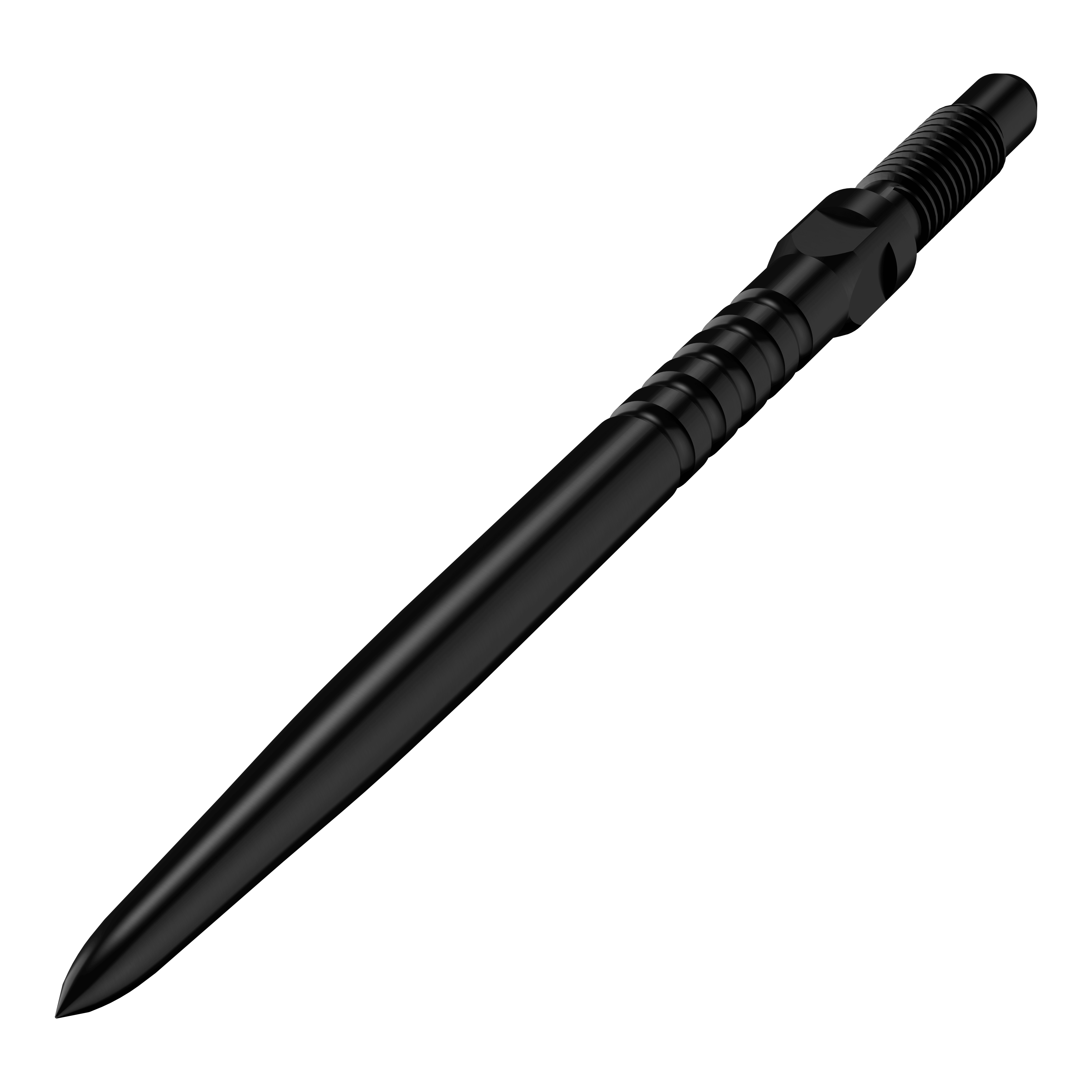 Puntas de dardo convertibles Bulls NL - Agarre anillado - Negro Hier sieht man einen Satz von schwarzen Dartspitzen mit Rillen. Es handelt sich um BullsNL Convertible Points mit Ringed Grip, 32mm.
