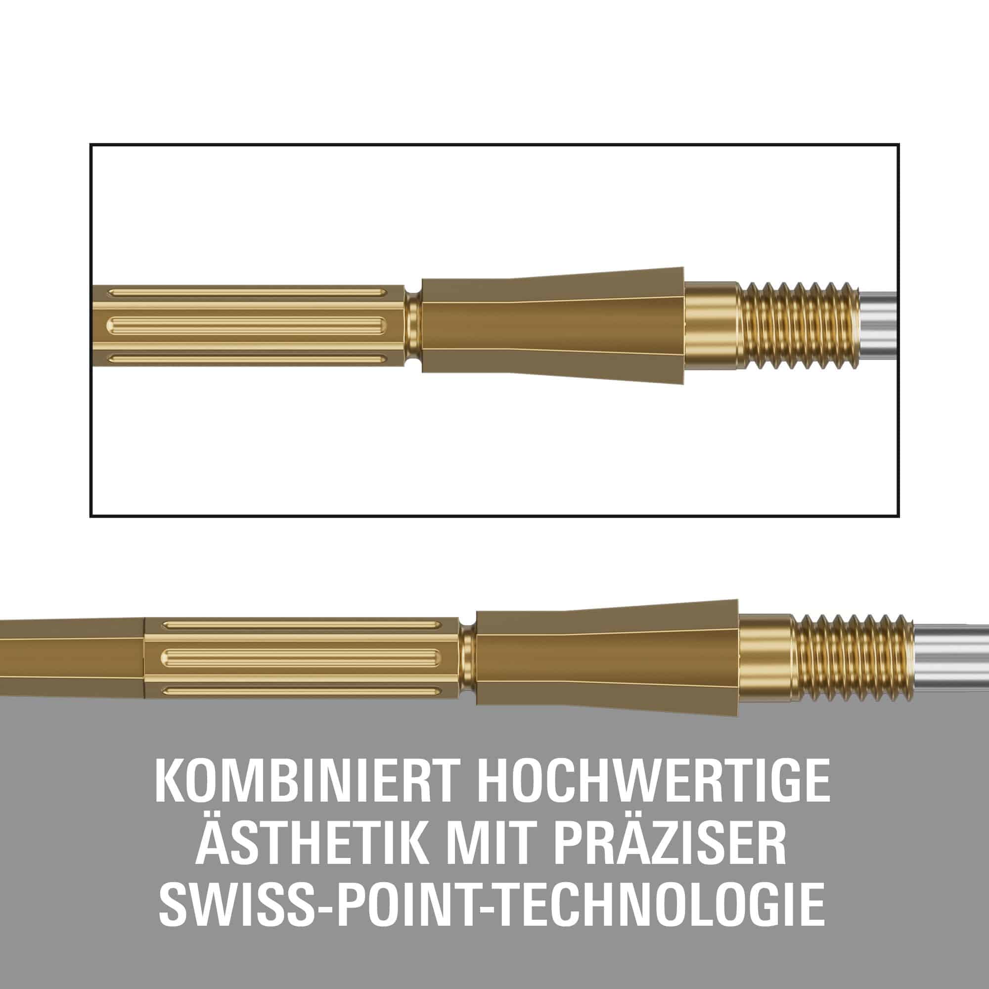Puntas de dardo Target Elysian Archetype 43 Swiss Point de acero - Oro Target Elysian Archetype 43 Swiss Point Steeldartspitzen in Gold. Hochwertige Dartspitzen für professionelle Darts.