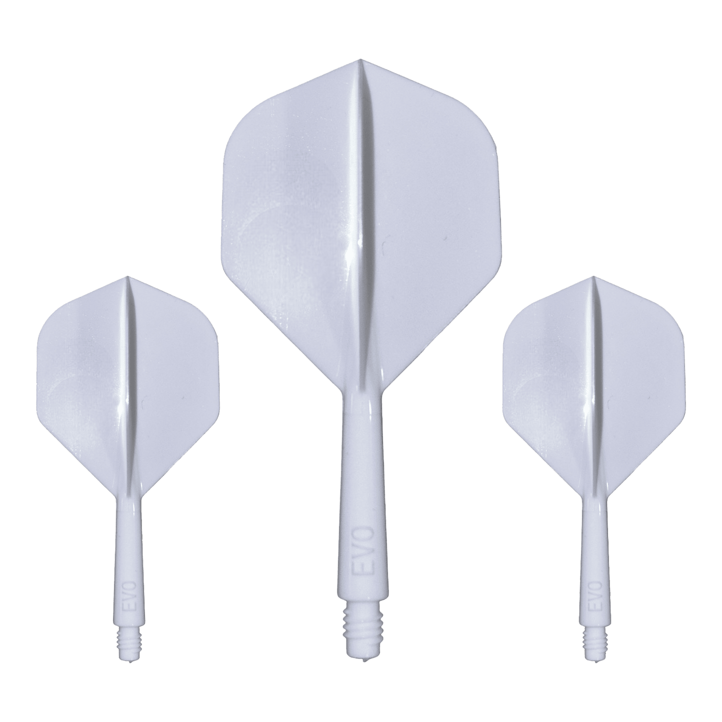 Sistema de eje de vuelo Evolution EVO1 - Blanco Hier ist das Evolution EVO1 Flight-Shaft-System in Weiß abgebildet. Dieses Produkt ist für den Einsatz im Dartsport bestimmt.