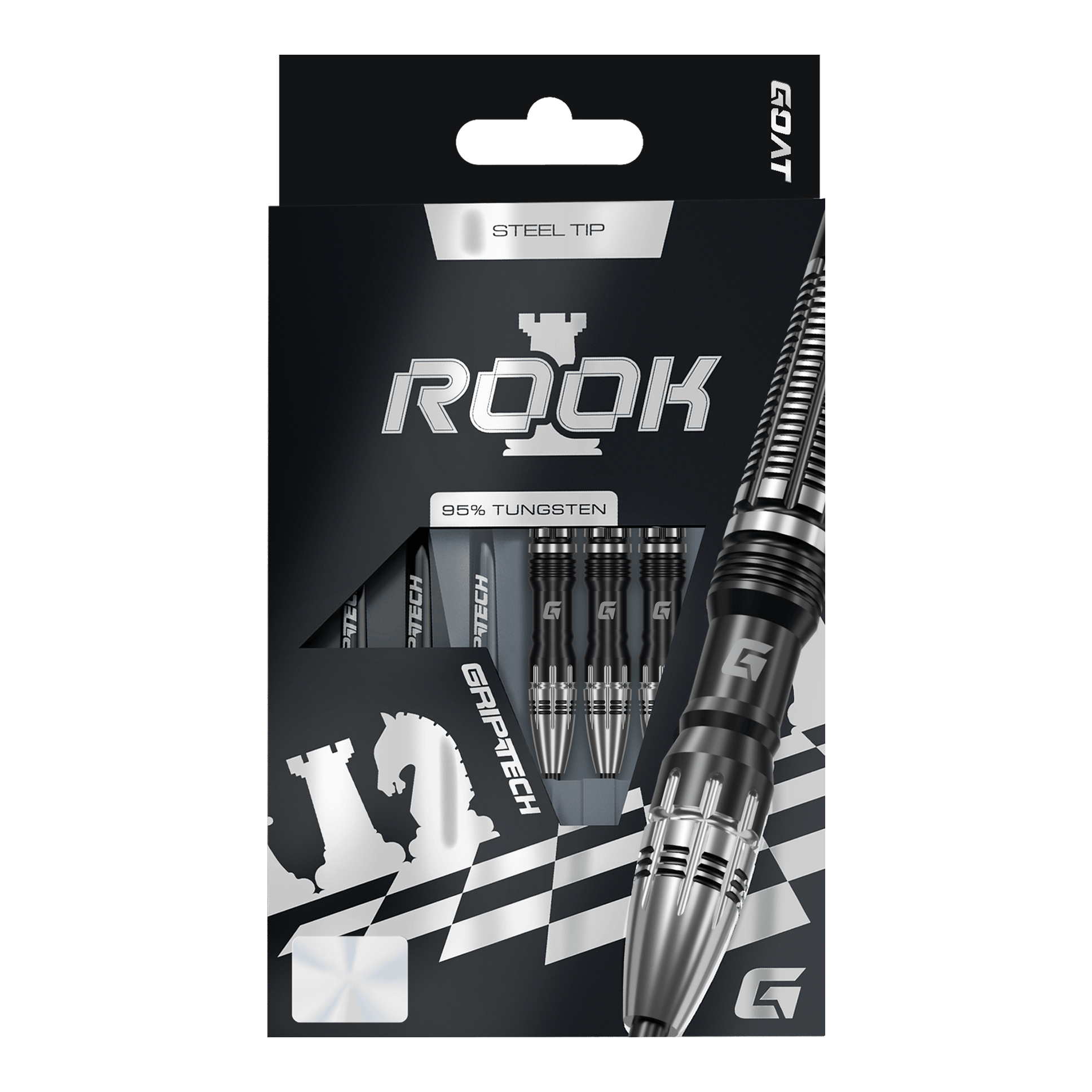 Dardos de acero GOAT Rook Das Bild zeigt GOAT Rook Steeldarts. Es handelt sich um hochwertige Steeldart-Pfeile.