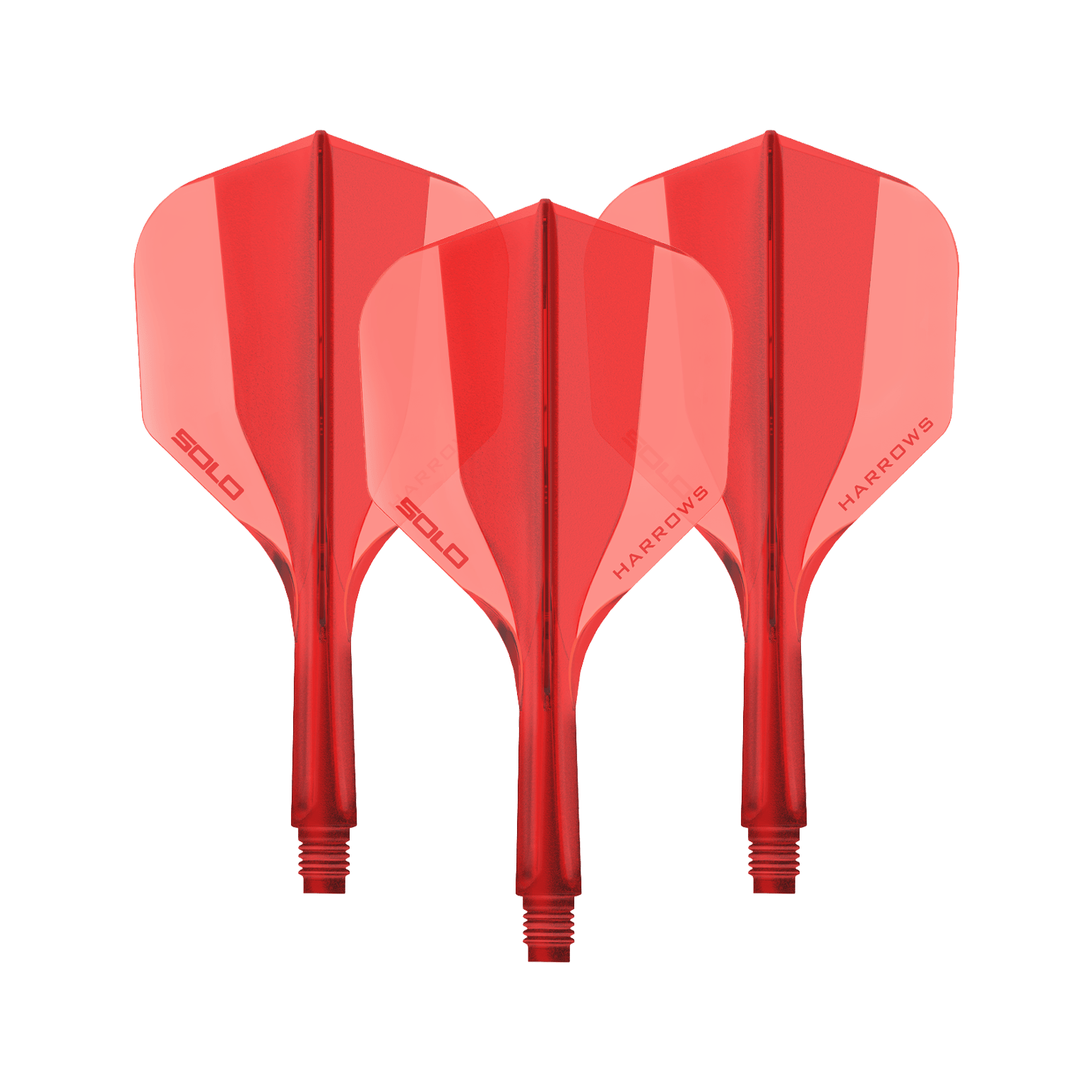 Sistema de eje de vuelo Harrows Solo No6 - Rojo Ein Harrows Solo No6 Flight Shaft System in Rot, 20mm lang. Das Bild zeigt ein Set Dart Shafts in kräftigem Rot.