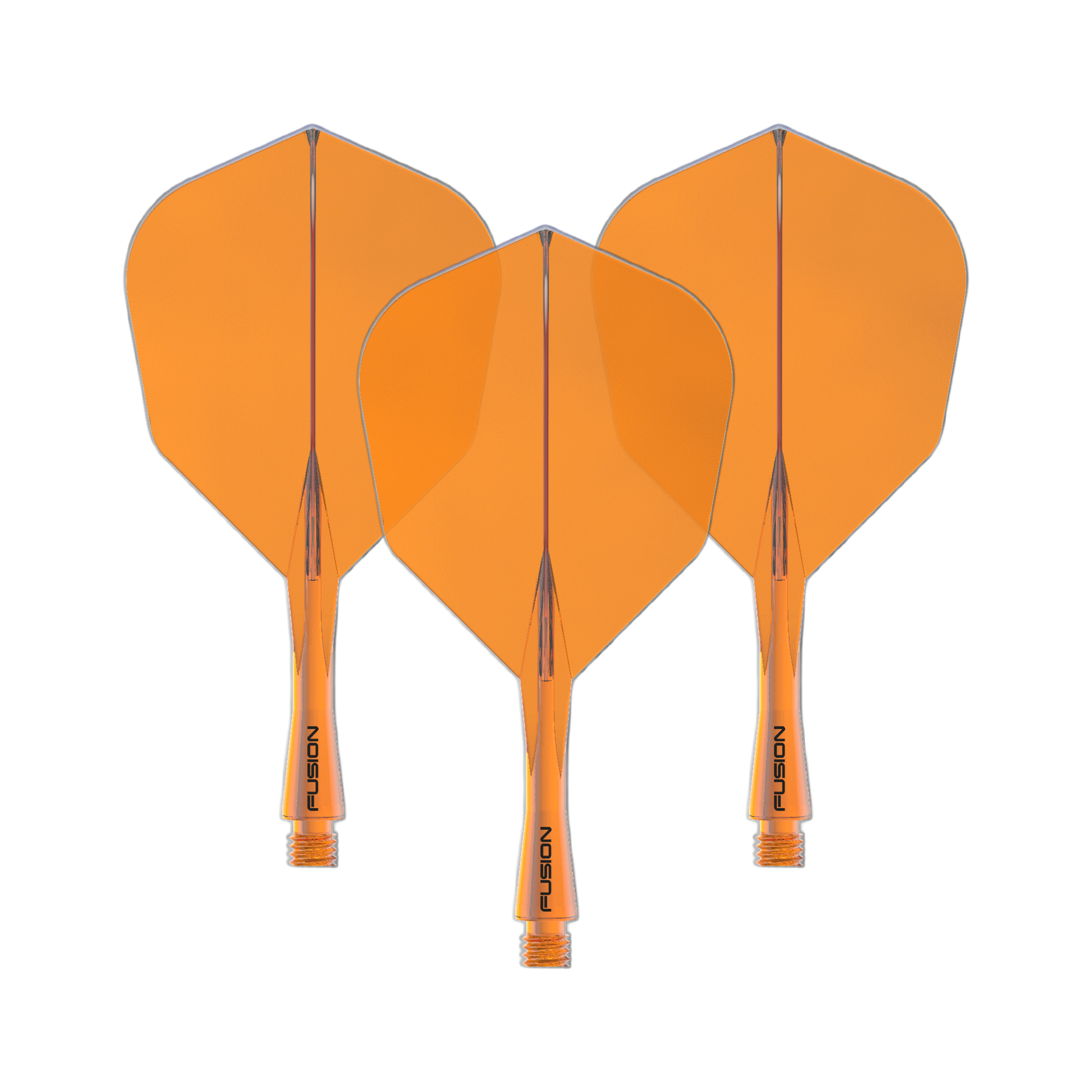Sistema de eje de vuelo Winmau Fusion n.° 6 naranja neón Dies ist ein Bild eines Winmau Fusion Flight Shaft Systems No6 in Neon Orange, 22 mm. Das Produkt wird als Set dargestellt.
