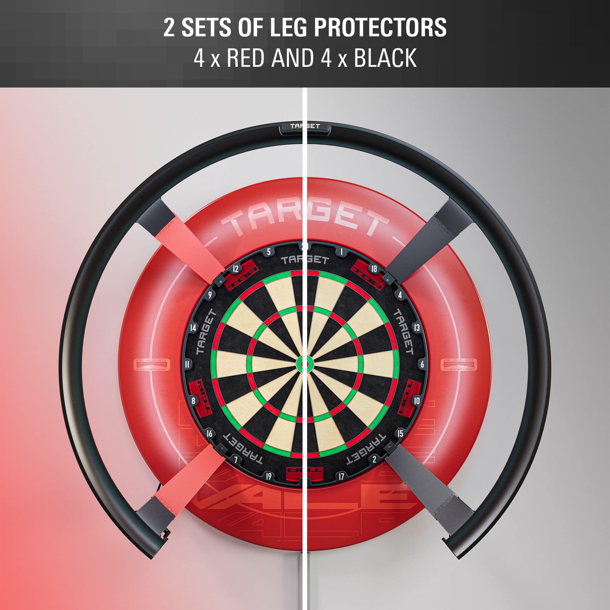 Protectores de piernas Target OMNI Das Bild zeigt die Target OMNI Leg Protectors. Dieses Produkt sichert die Beine beim Dartspiel.
