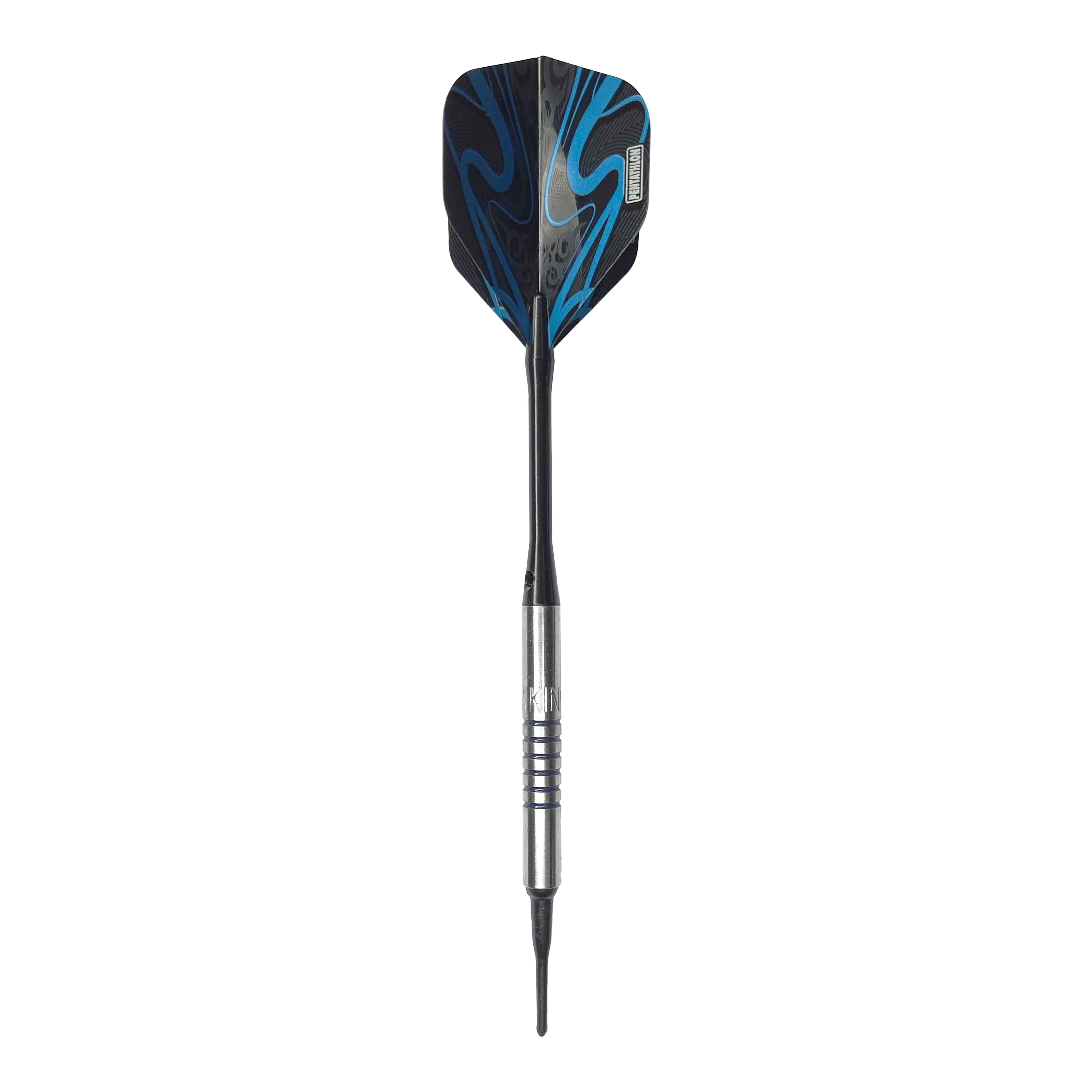 Dardos blandos McDart 85 Tungsten V19 - 16,5 g Der McDart 85er Tungsten V19 Softdart wiegt 16,5g und hat ein modernes Design mit blauen und schwarzen Akzenten. Der Dartpfeil besteht aus hochwertigem Tungsten und besitzt einen silbernen, gerillten Schaft.