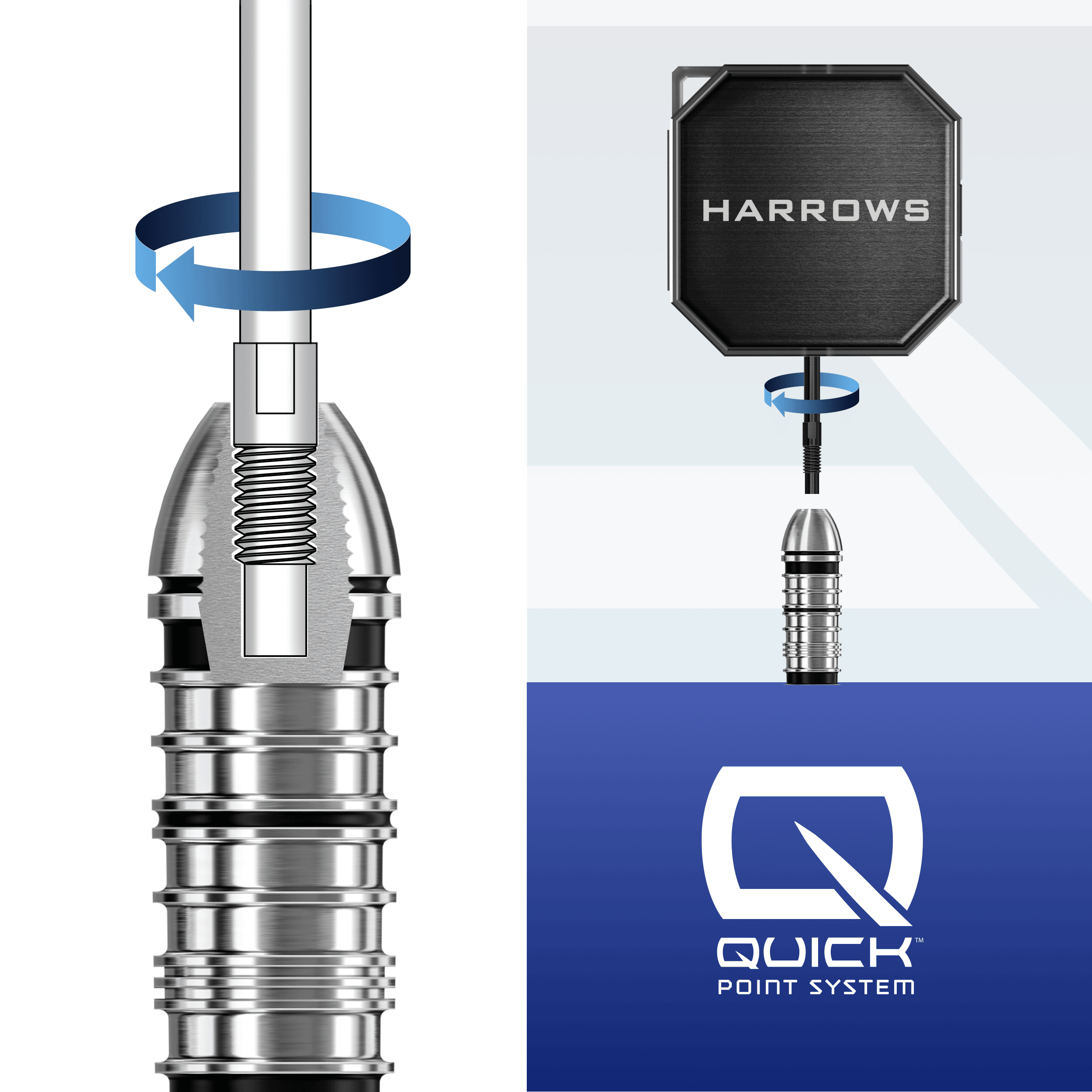 Estuche para herramientas Harrow Premium Quick Point Hier wird das Harrows Premium Quick Point Tool Case präsentiert. Die Tasche eignet sich bestens zum Verstauen von Dartwerkzeug.