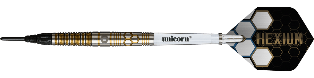 Dardos blandos Unicorn Hexium Style 03 dorados y negros - 23 g