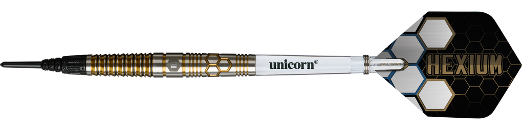 Dardos blandos Unicorn Hexium Style 03 dorados y negros - 23 g