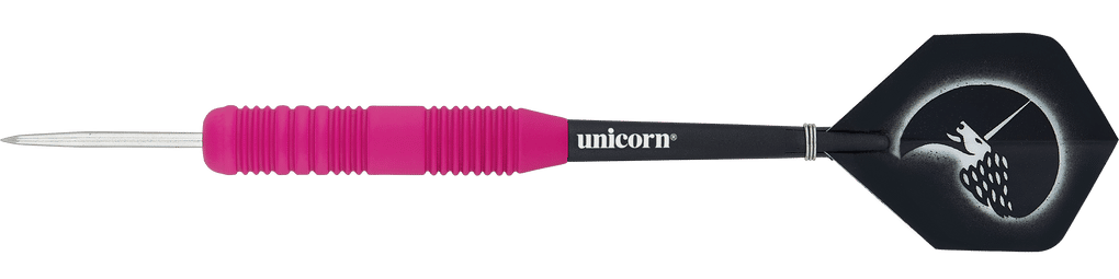 Dardos de acero rosa engomado Unicorn Core Plus