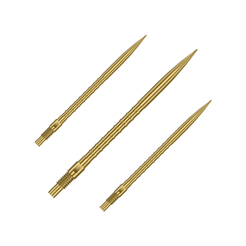 Puntas de dardos Harrows Quick Point Heavy Metal - Doradas Das Bild zeigt Harrows Quick Point Heavy Metal Grip Dartspitzen in Gold mit einer Länge von 40mm. Es handelt sich um ein Set von Dartspitzen.