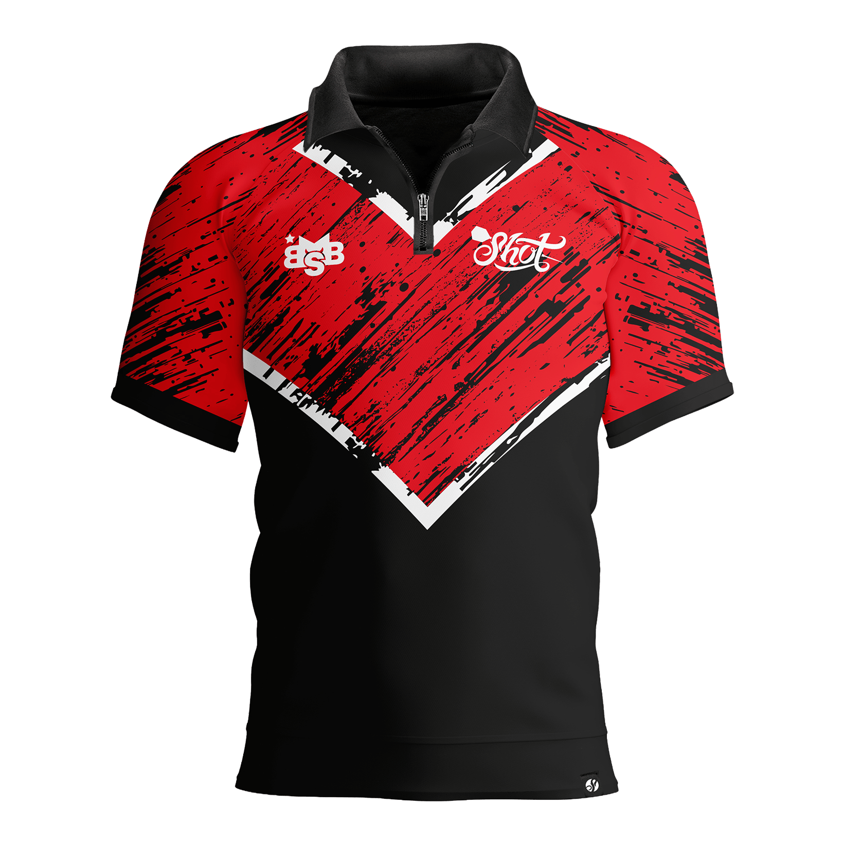 Foto de Michael Smith con polo de rayas rojas y dardos.