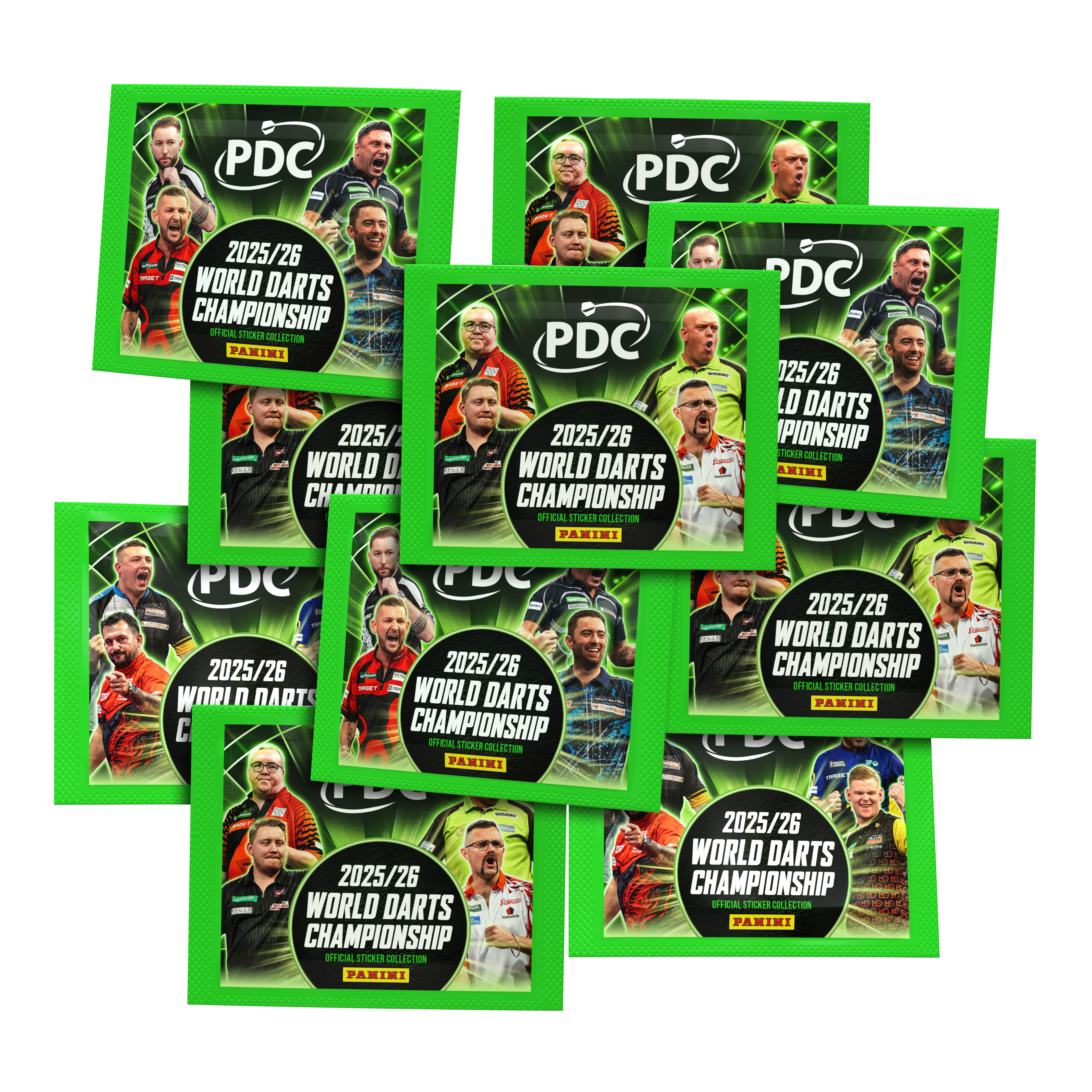 Campeonato Mundial de Dardos Panini PDC 2025/26 - Paquete de inicio de tapa blanda con 10 paquetes de pegatinas Hier ist das Panini PDC World Darts Championship 2025/26 - Softcover Starter Bundle mit 10 Sticker Packs zu sehen. Das Set beinhaltet das offizielle Stickerheft und mehrere Stickerpäckchen.
