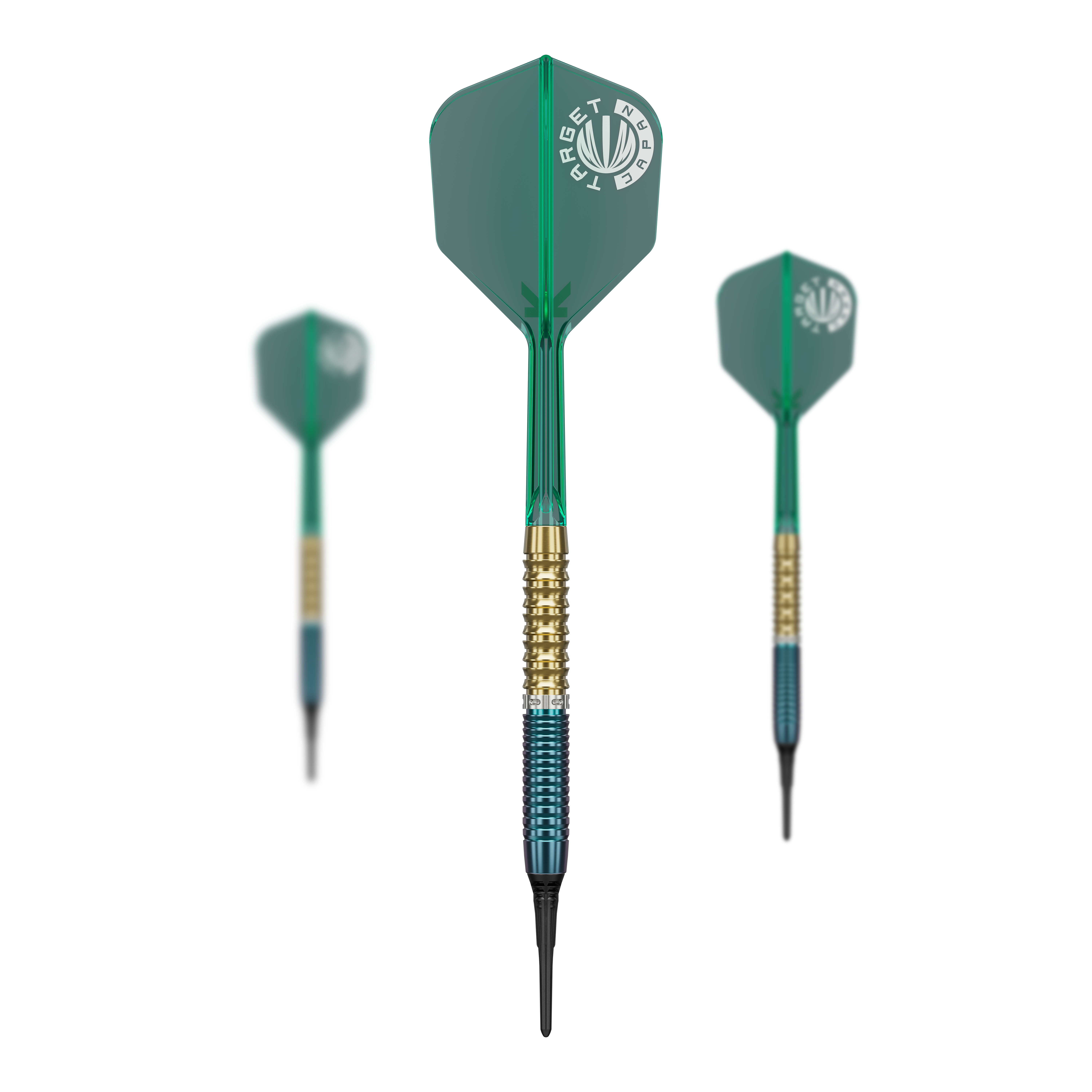 Das Foto zeigt ein Set der Target Japan Prime Series Zenith GEN 2.5 Softdarts mit 20g. Das Set enthält mehrere Darts für ein komplettes Spielerlebnis.