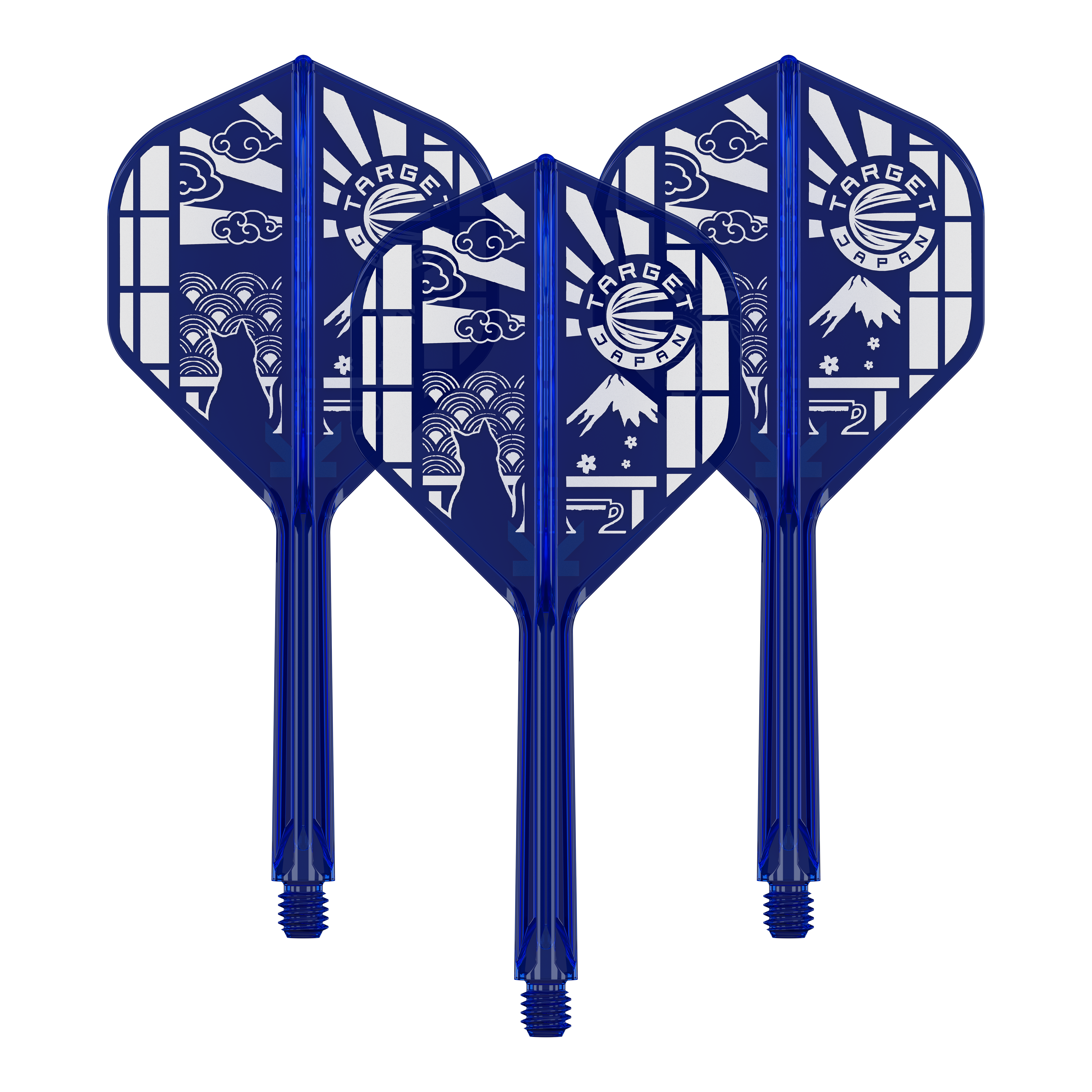 Vuelos estándar Target Japan K-Flex Blue Limited No2 Ein Set von Target Japan K-Flex Blue Limited No2 Flights 33mm wird dargestellt. Das Set zeigt blaue Dartflights.