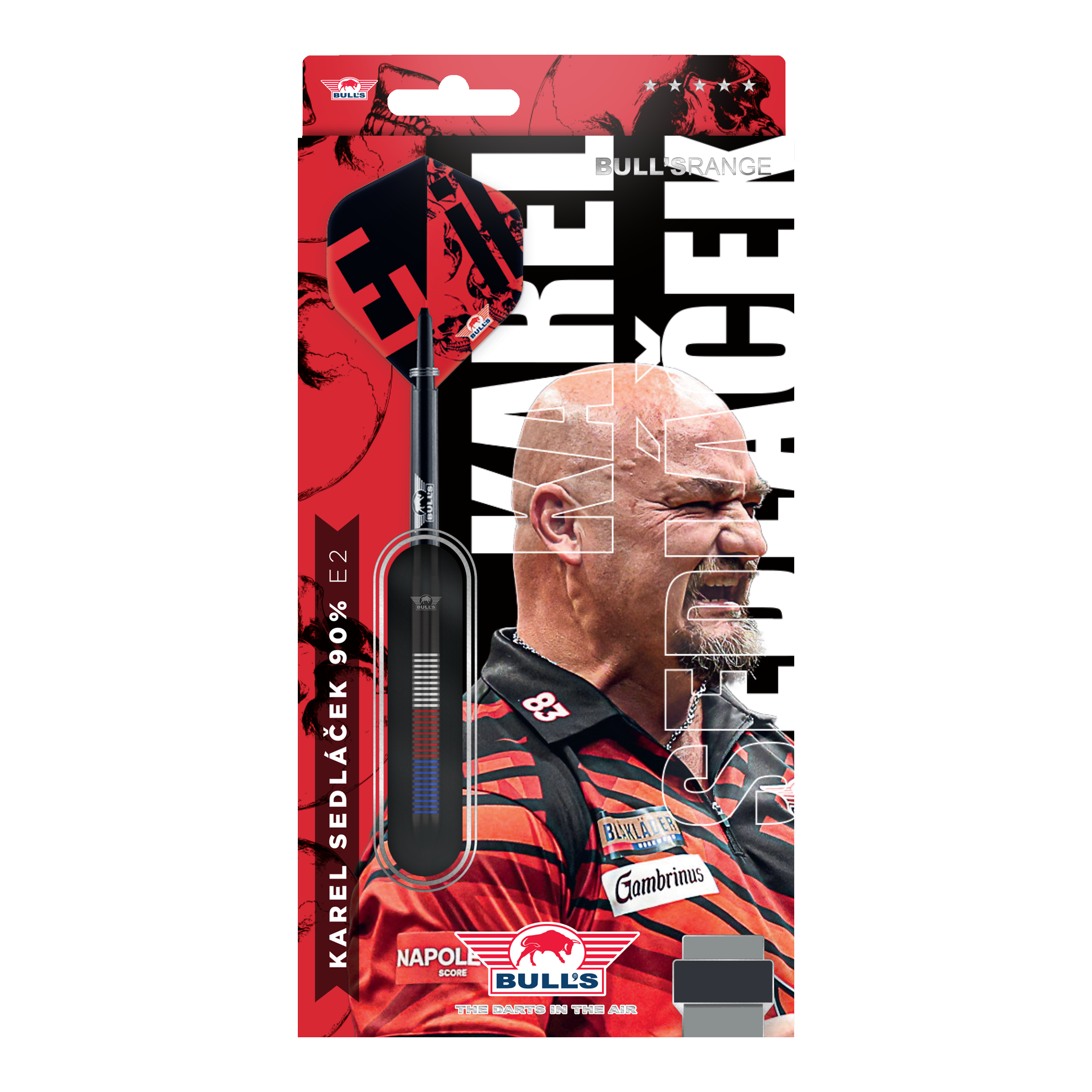 Dardos de acero Bulls NL Karel Sedlacek E2 - 24 g Auf dem Bild befinden sich die Bulls NL Karel Sedlacek E2 Steeldarts - 24g. Sie sind ideal für Dartspieler, die Präzision und Qualität schätzen.