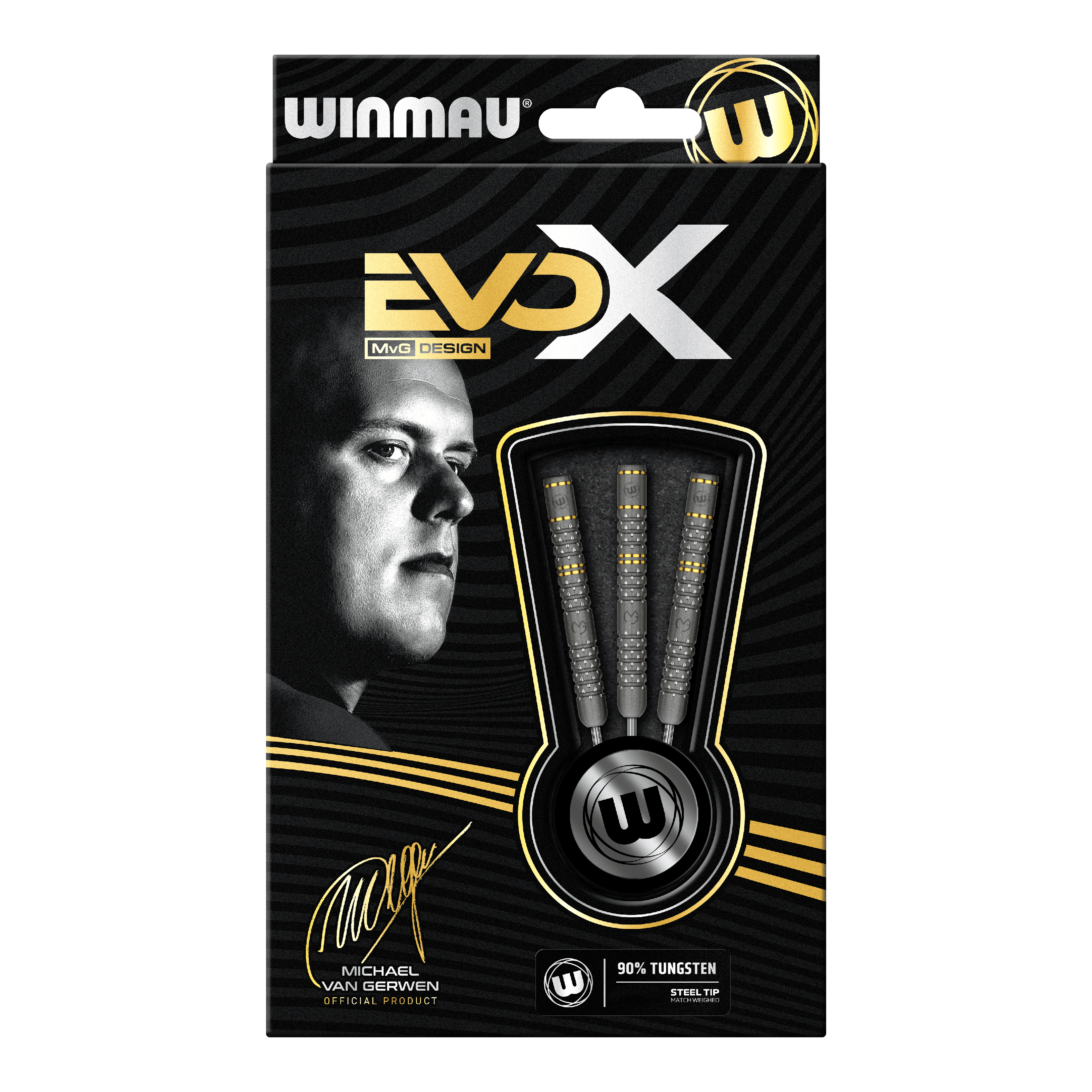 Dardos de acero Winmau Michael Van Gerwen Evo-X - 22,5 g