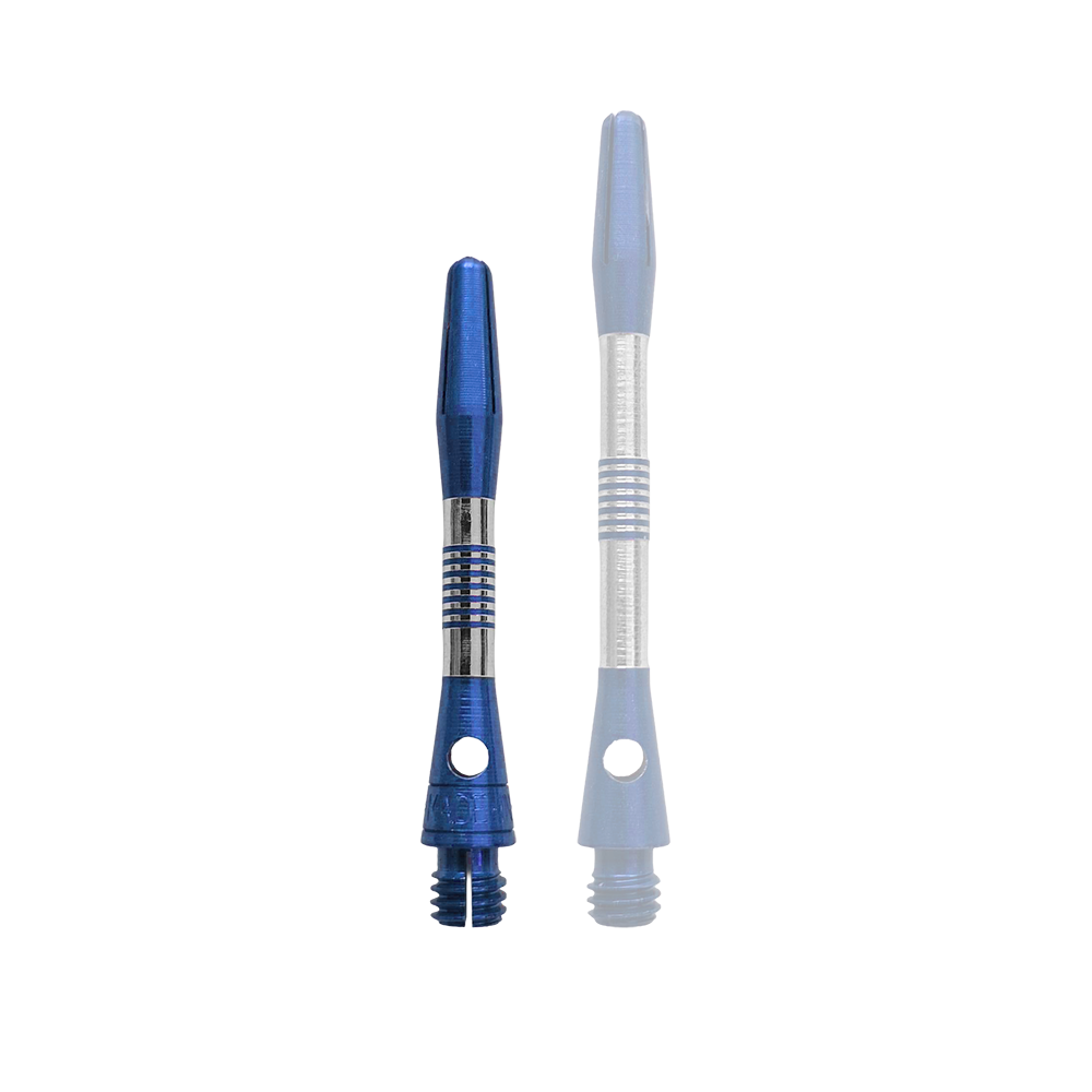 Ejes de aluminio Bulls NL Cetra - Azul Ein einzelner blauer Aluminium Dart Schaft, 34mm lang, ist im Bild. Dieser Schaft eignet sich für Dart-Liebhaber und Bastler.