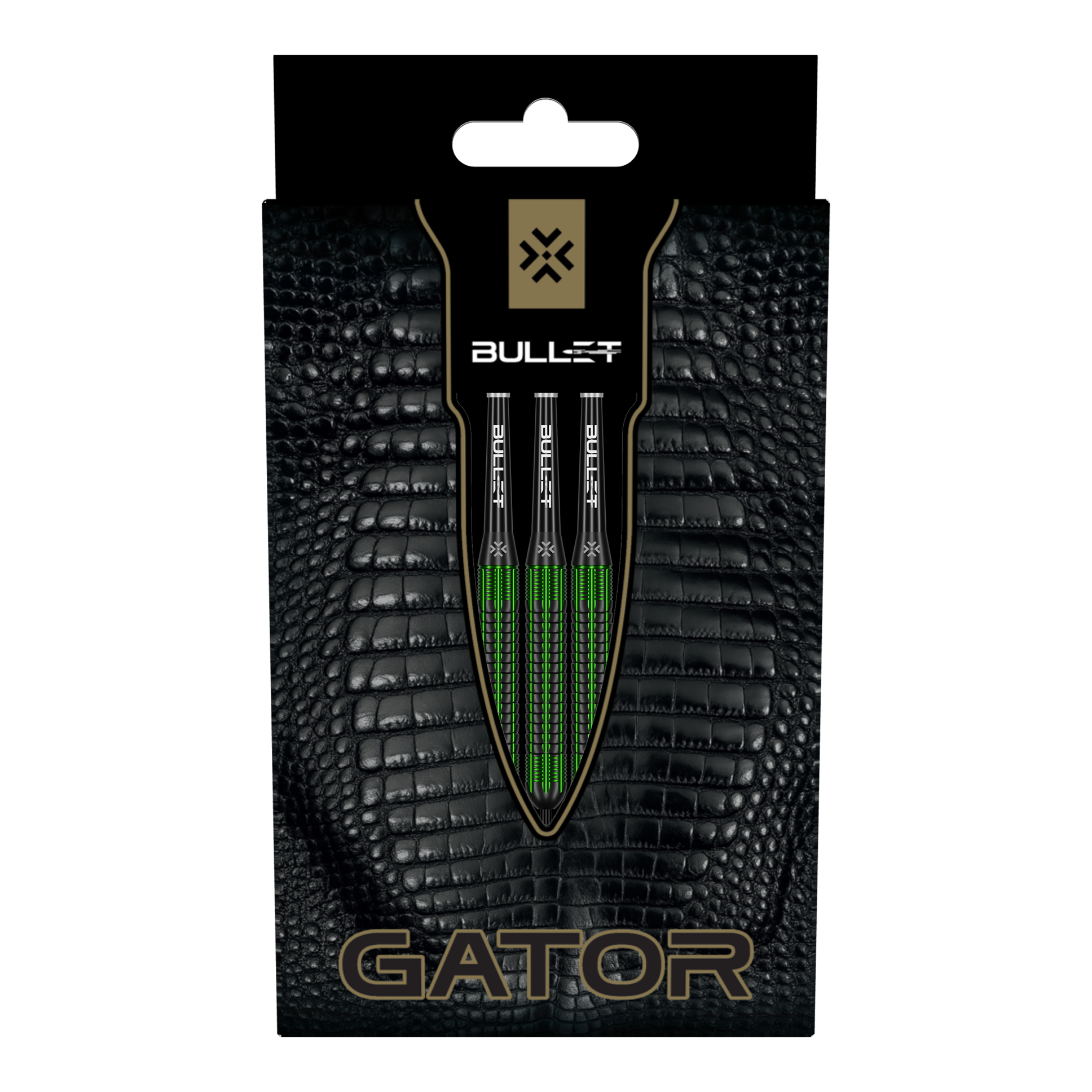 Dardos de acero de latón Bullet Gator - 22 g Abgebildet ist das Produkt Bullet Gator Brass Steeldarts - 22g. Diese Steeldarts sind speziell für Dartspieler entwickelt.