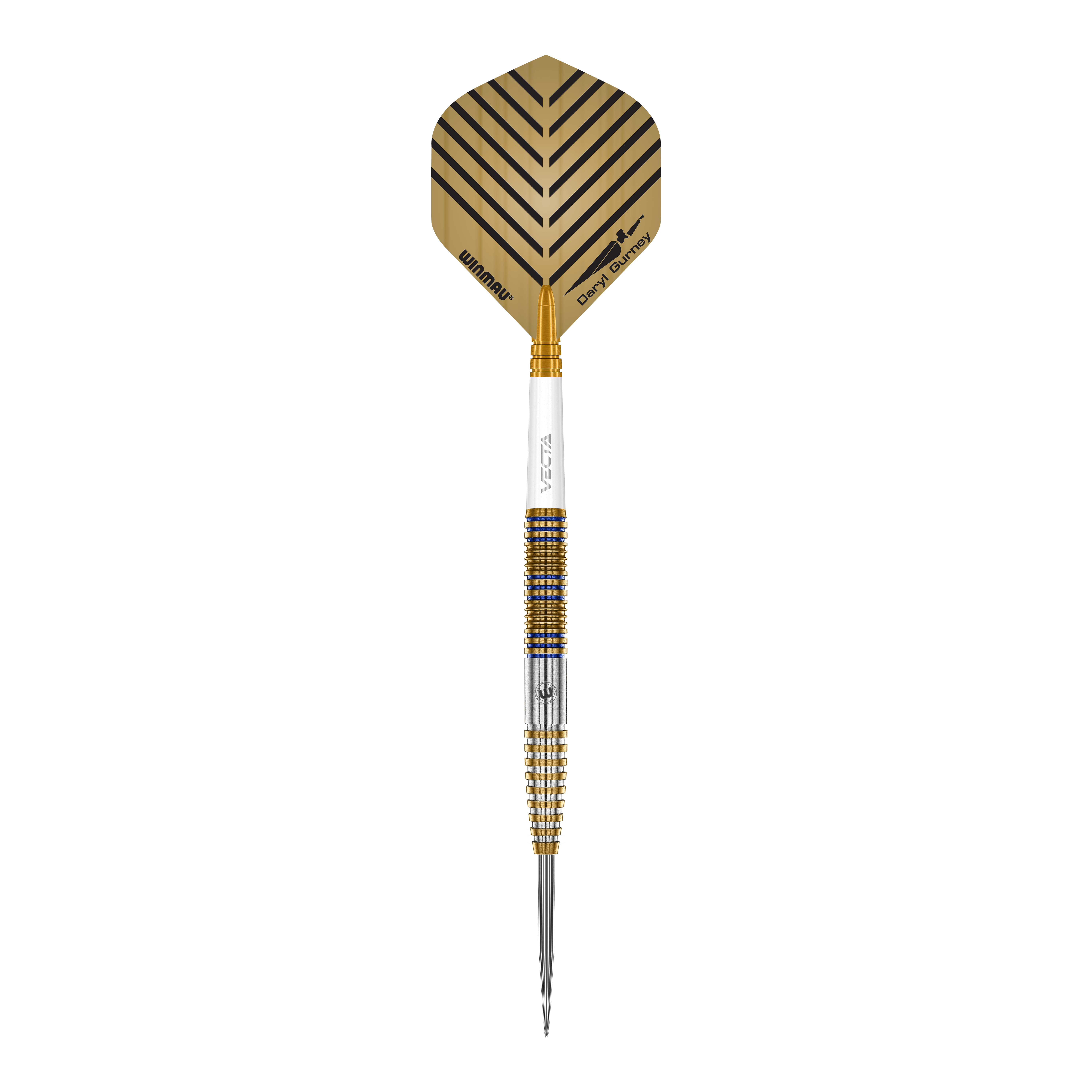 Dardos de acero Winmau Daryl Gurney Signature Edition - 23 g Zu sehen sind die Winmau Daryl Gurney Signature Edition Steeldarts mit einem Gewicht von 23g. Das Produkt wird aus nächster Nähe gezeigt.