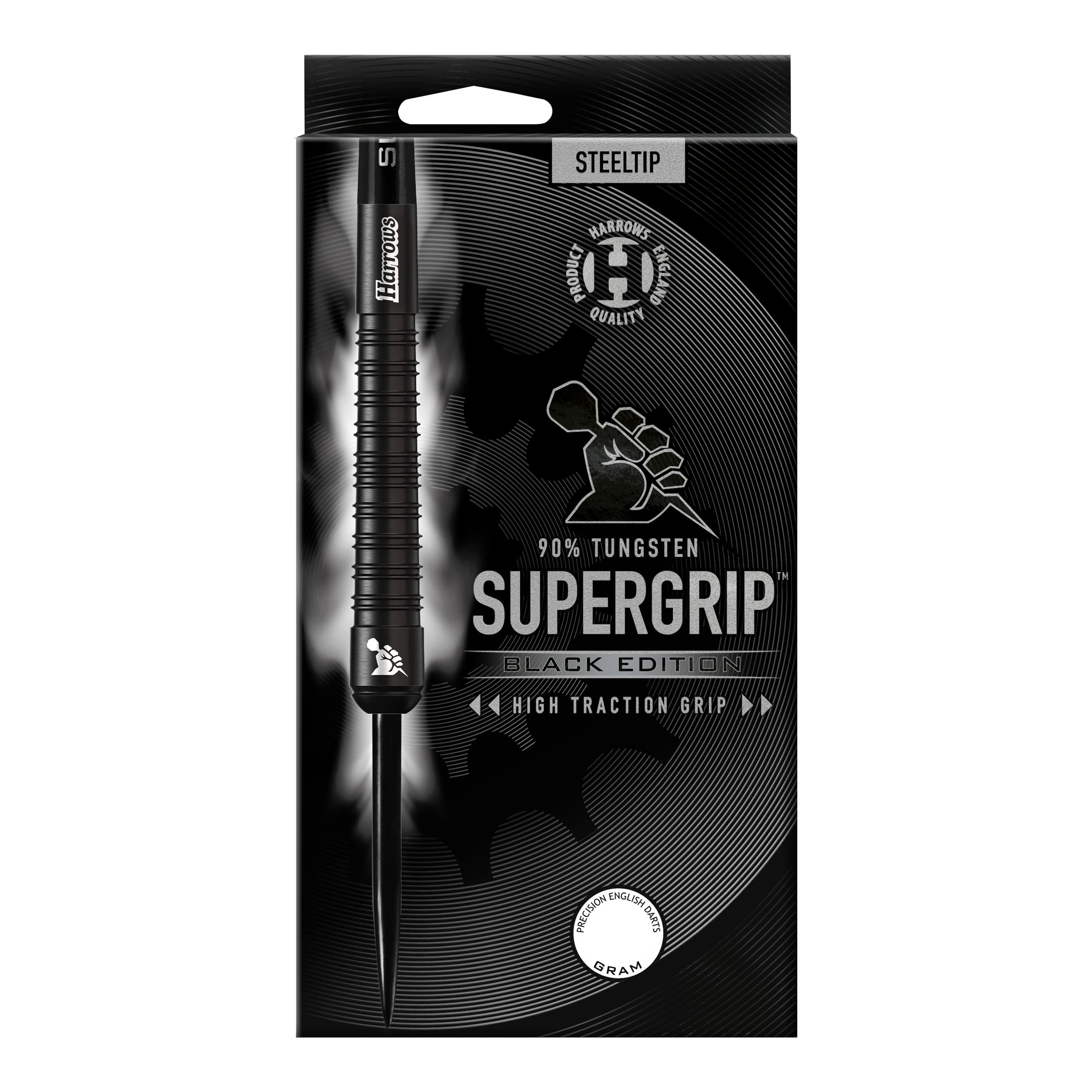 Dardos de acero Harrows Supergrip Black Edition
