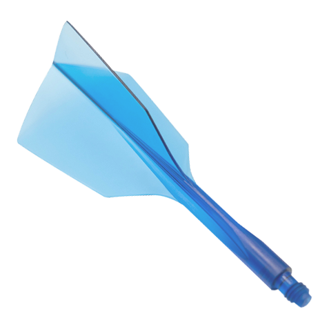 Sistema de vuelo Condor Ax 120 Azul claro - Estrecho Das Bild zeigt ein Dart-Flight-System in klarem Blau mit schmalem Design. Es handelt sich um das Produkt "Condor Axe 120 Flight-System Clear Blue - Narrow".