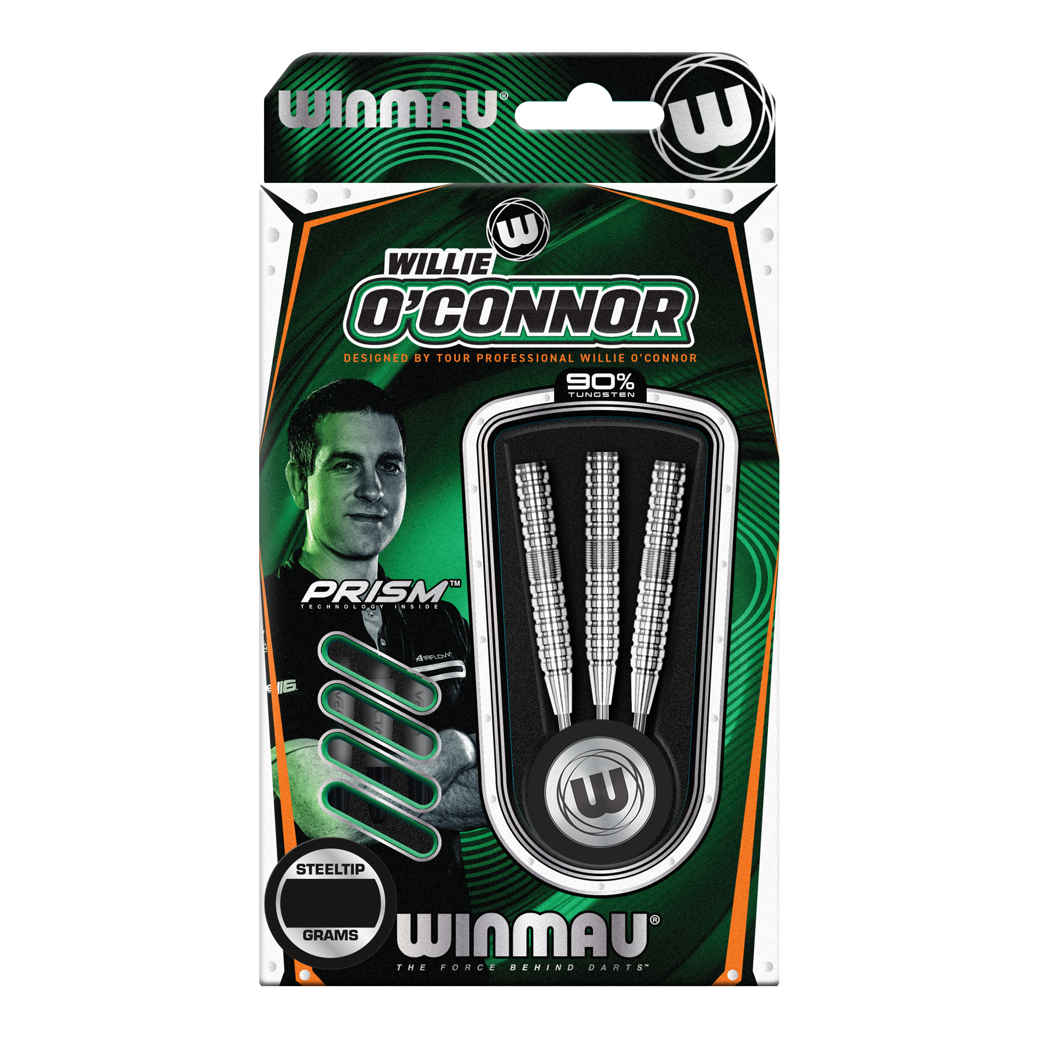 Dardos de acero Winmau Willie O&#39;Connor - 23 g