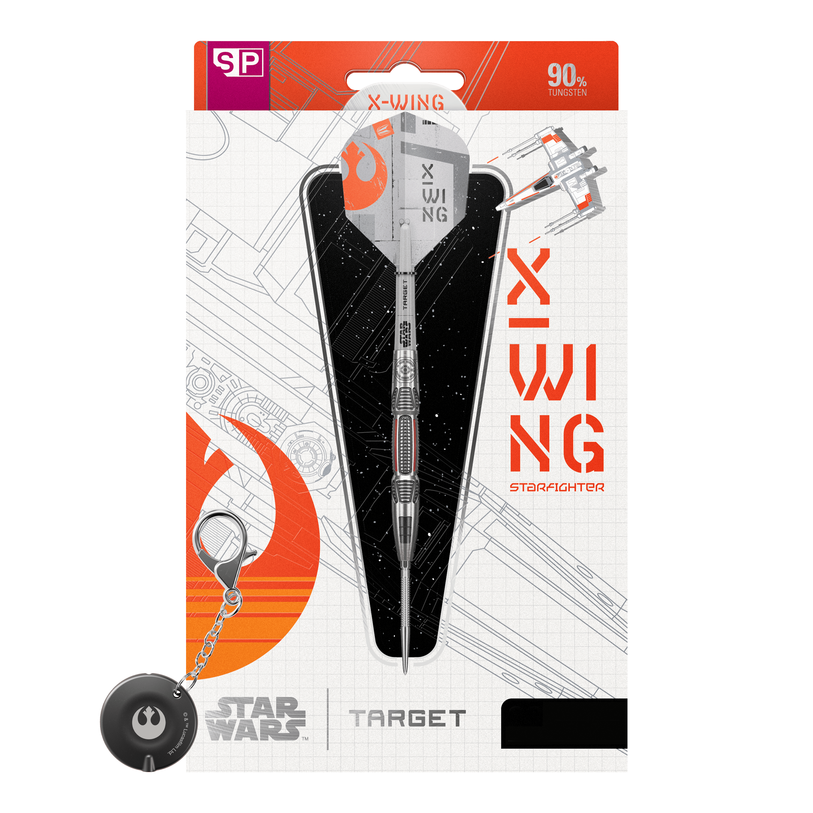 Dardos de acero Target Star Wars X-Wing Swiss Point Zu sehen ist das Produkt Target Star Wars X-Wing Swiss Point Steeldarts. Diese Steeldarts sind inspiriert von dem berühmten X-Wing aus Star Wars.