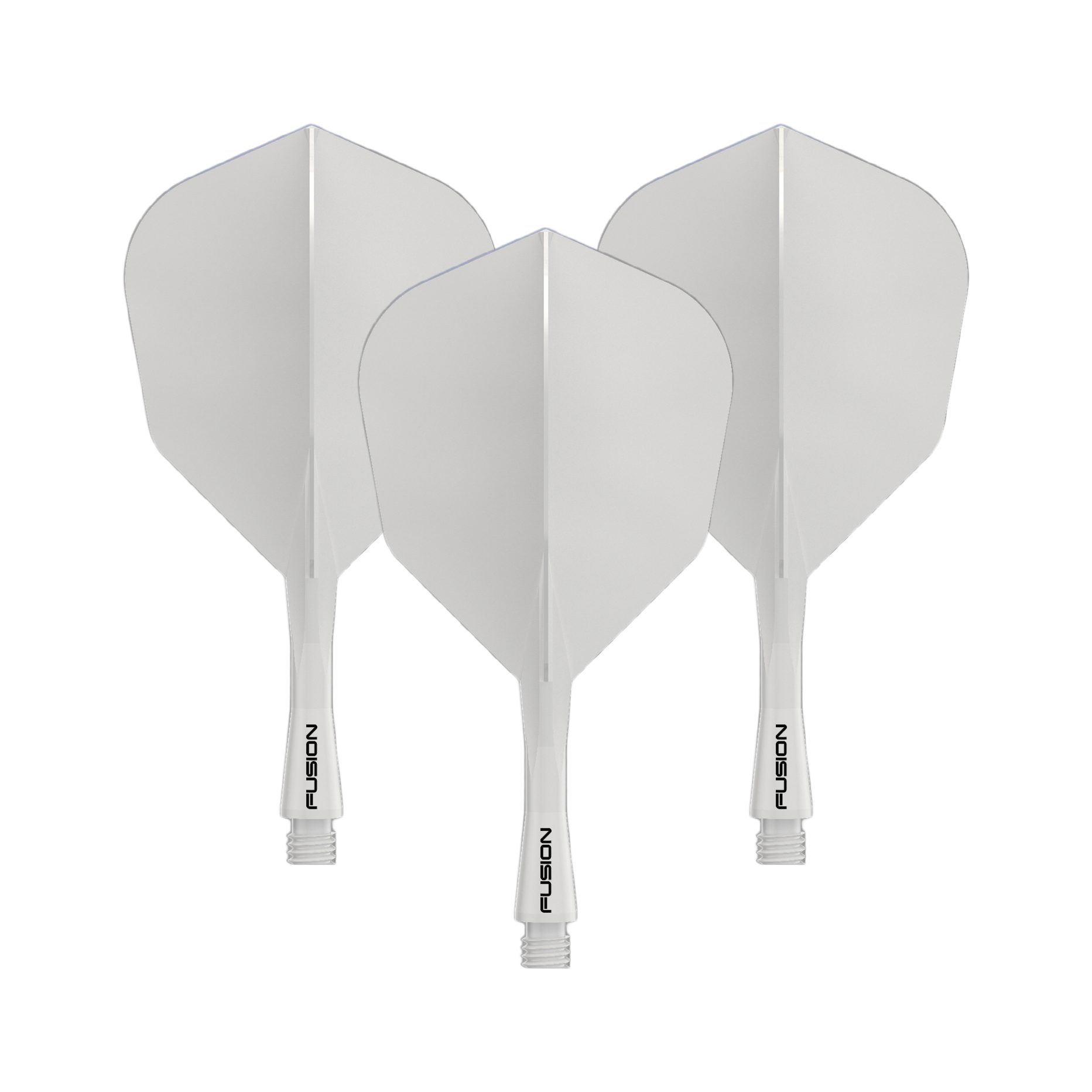 Sistema de eje de vuelo Winmau Fusion n.° 6, blanco sólido Gezeigt wird das Winmau Fusion Flight Shaft System No6 in Solid White, 22mm (1 Set). Es ist ein weißes Zubehörteil für Dartpfeile.
