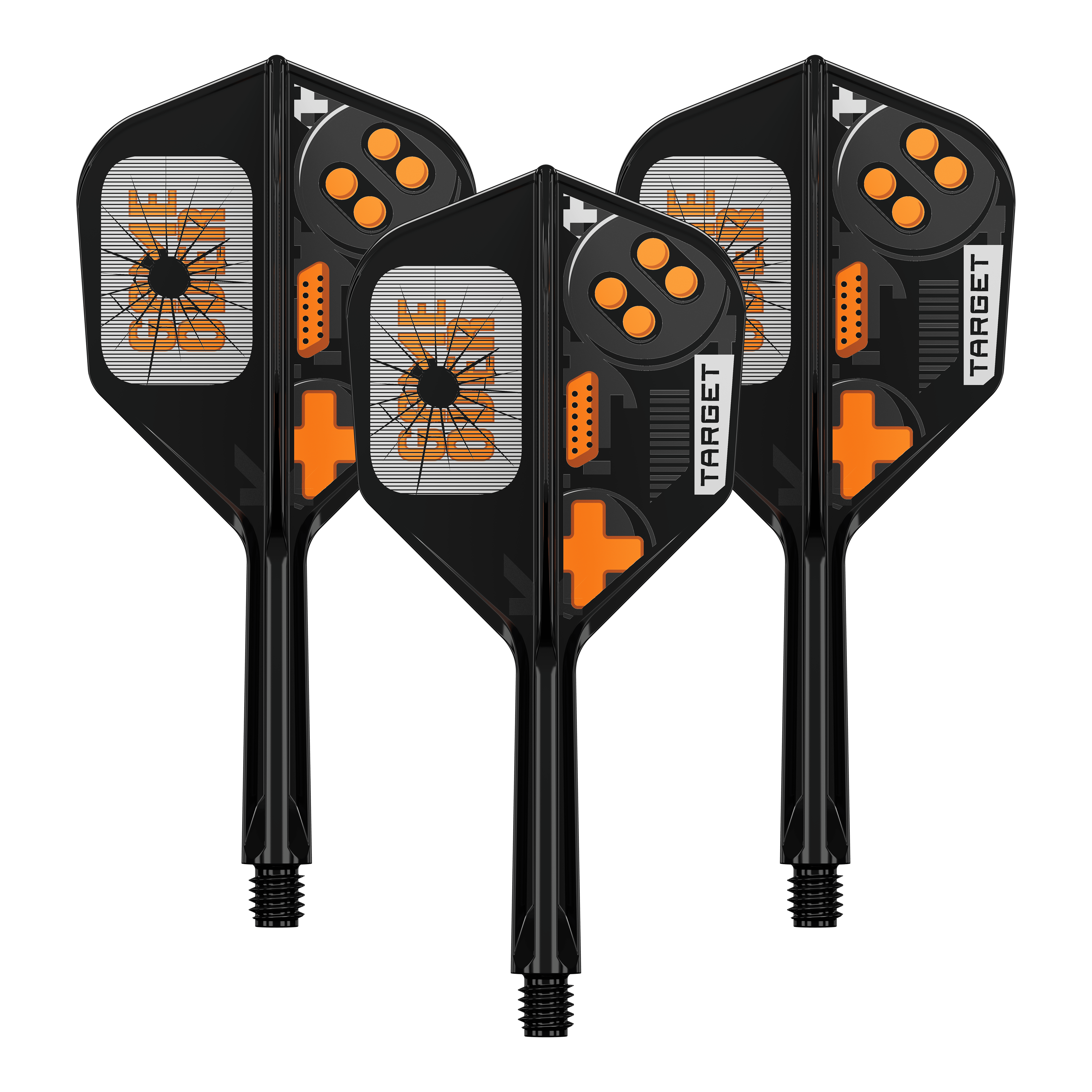 Target K-Flex Juego Terminado No6 Vuelos Das Bild zeigt ein Set von Dart Flights. Es handelt sich um das Modell 410577 Target K-Flex GameOver No6 Flights 26mm 1Set.