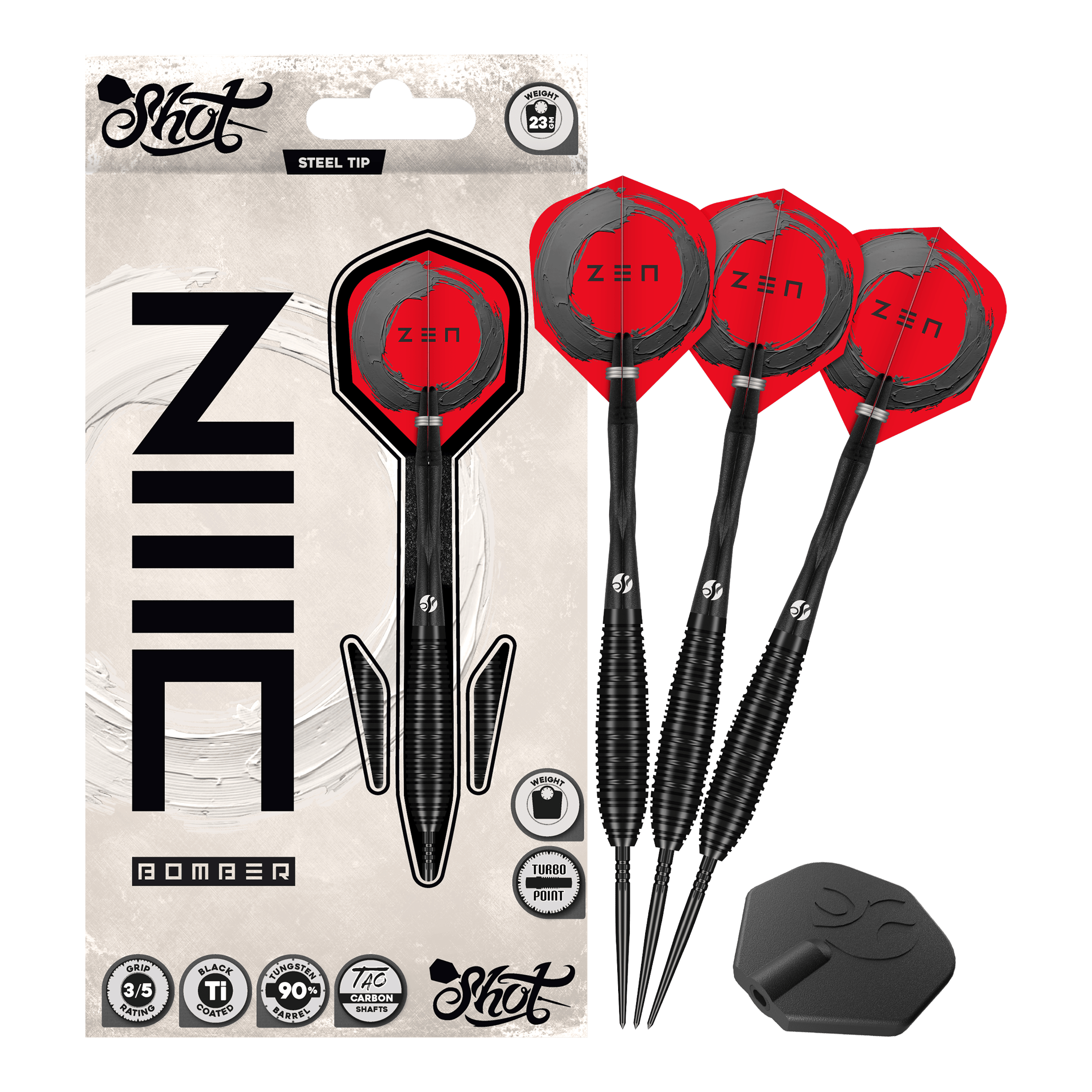Dardos de acero Shot ZEN Bomber Turbo Point Dardos de acero Shot ZEN Bomber Turbo Point