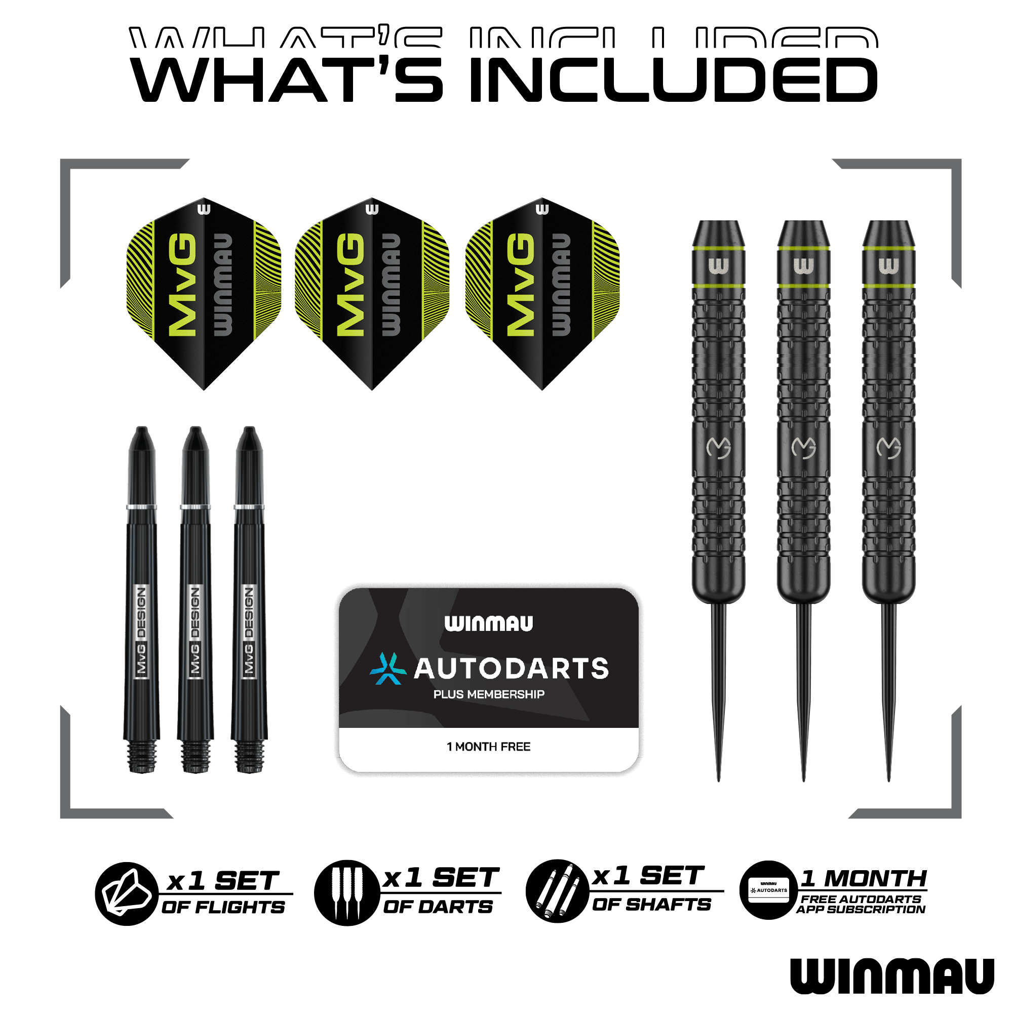 Dardos de acero Winmau Michael Van Gerwen Core Brass - 21 g