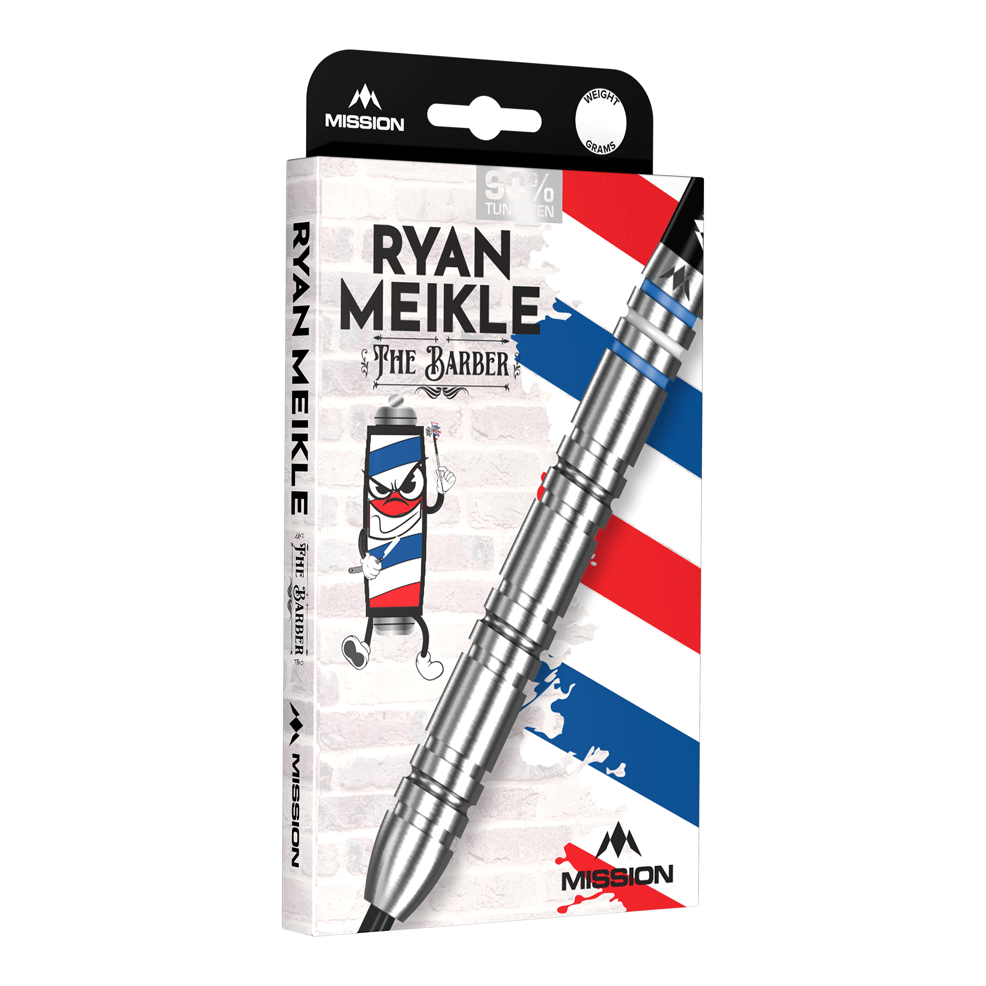Misión Ryan Meikle The Barber Steeldarts - 23 g Hier sieht man die Mission Ryan Meikle The Barber Steeldarts - 23g. Diese Darts zeichnen sich durch ihr einzigartiges Design aus.