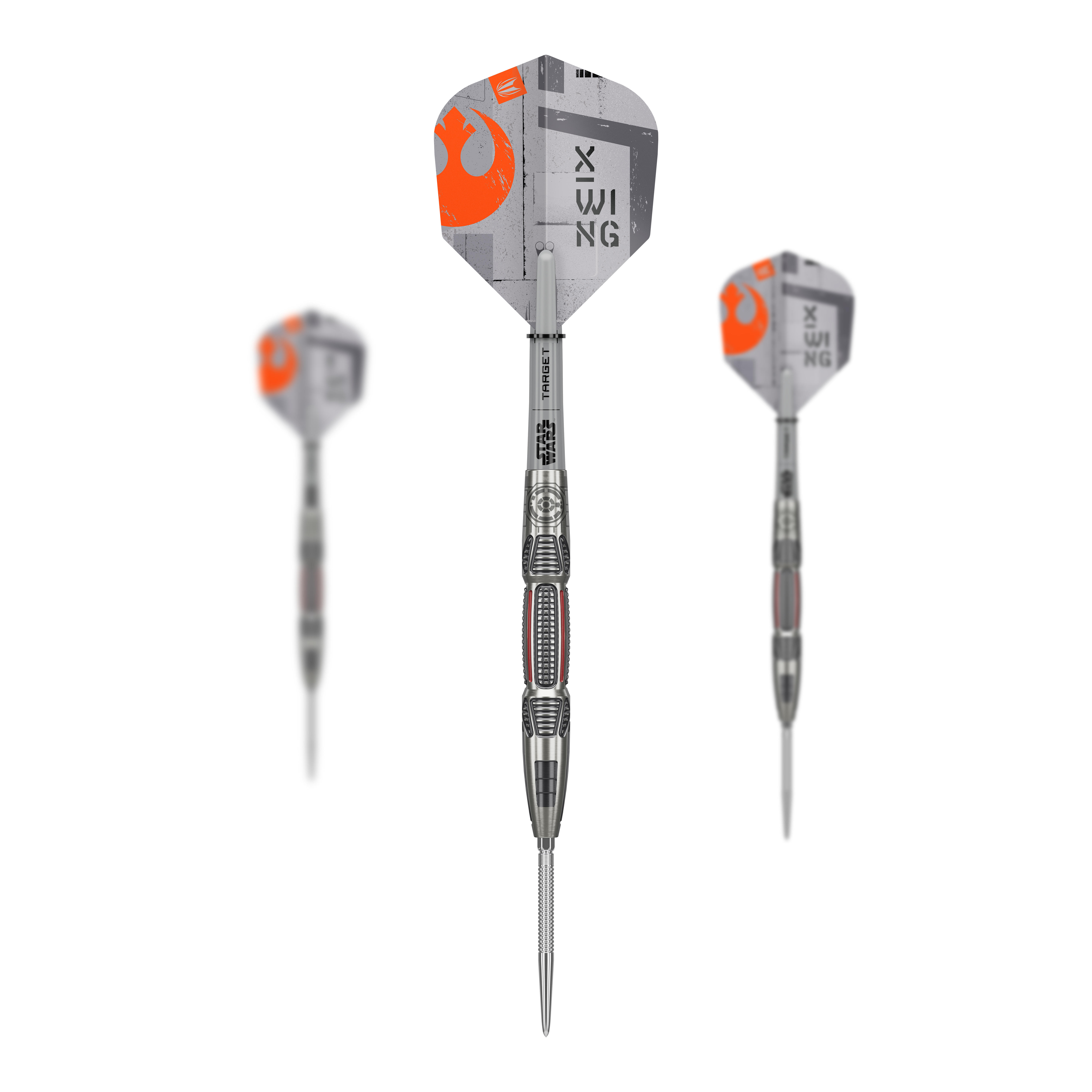 Dardos de acero Target Star Wars X-Wing Swiss Point Auf dem Bild ist ein Set der Target Star Wars X-Wing Swiss Point Steeldarts zu sehen. Die Darts zeichnen sich durch ein besonderes Star Wars Design aus.
