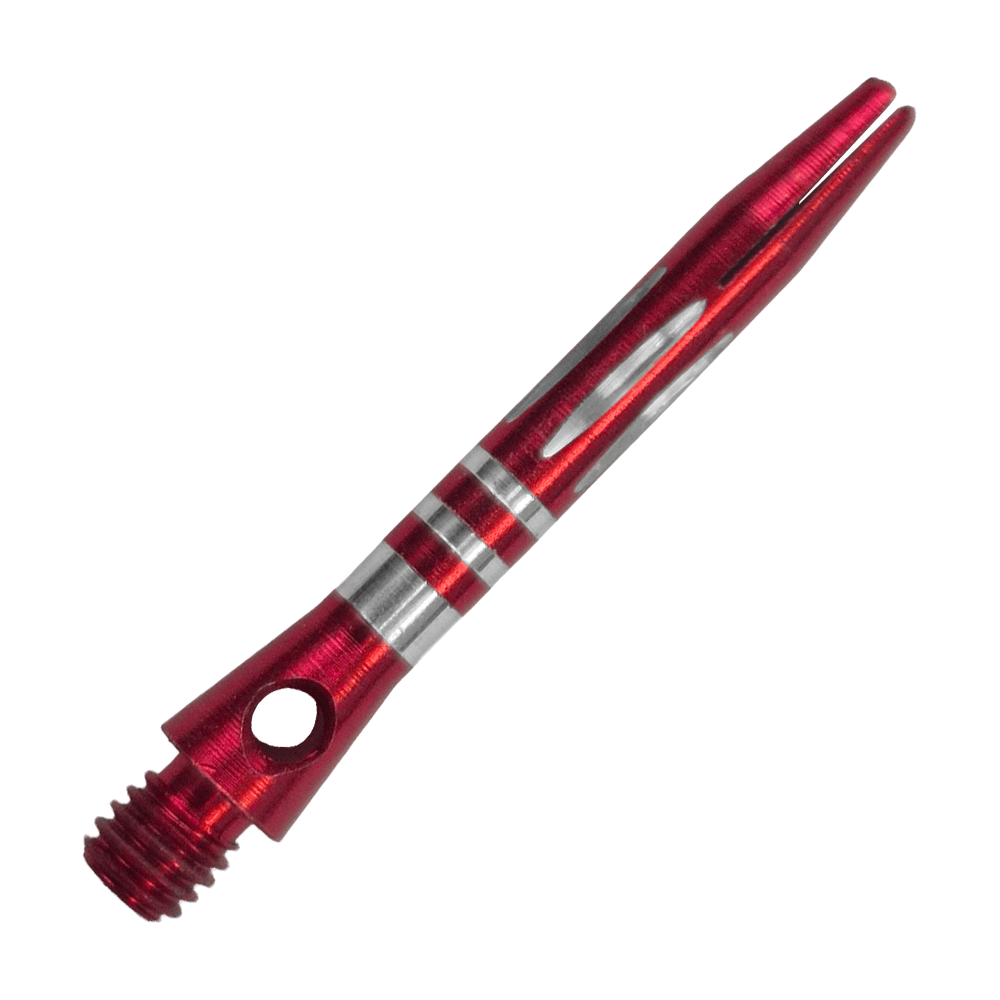Ejes de aluminio con corte de diamante y anillos - Rojo - 35 mm Hier ist der Ringed Diamond Cut Aluminium Shafts - Rot - 35 mm zu sehen. Der Aluminium-Schaft ist rot und mit Ringen versehen.