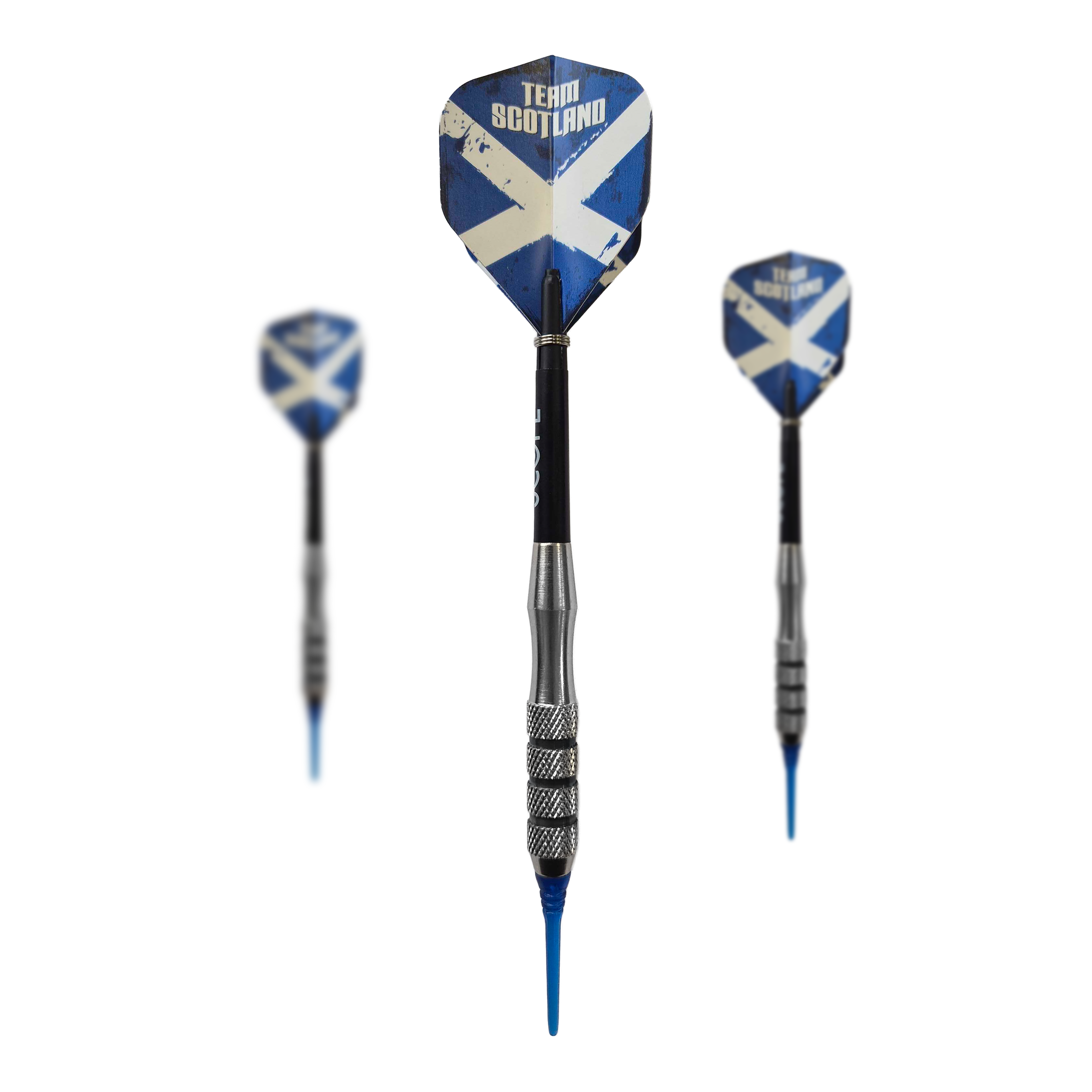 Das Bild zeigt McDart Scottish Cross Brass Softdarts mit einem Gewicht von 18g. Die Darts sind für Softdartspieler geeignet.