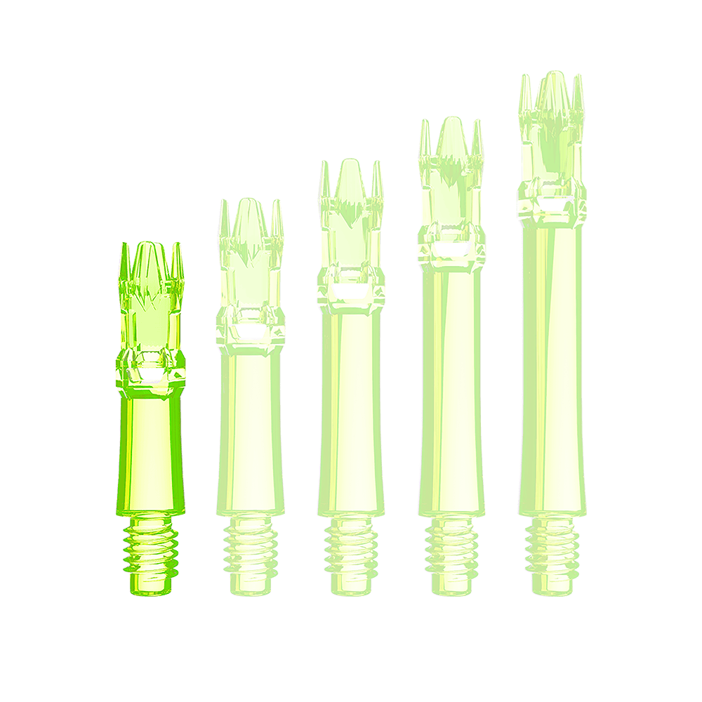Ejes de repuesto L-Style L-System - Amarillo neón Hier ist eine neongelbe Ersatzshaft abgebildet. Die Shaft wird von vorne gezeigt.