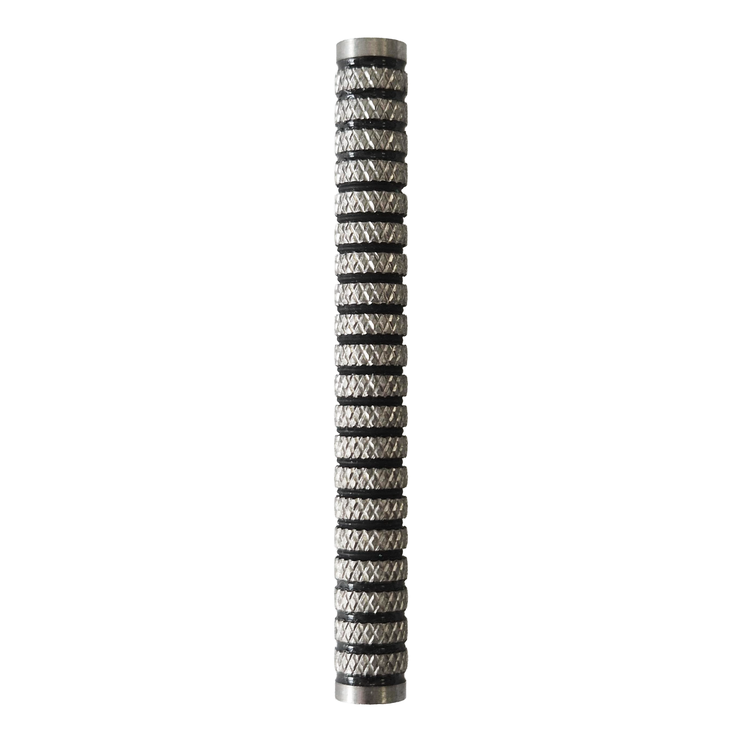 Barriles de dardos blandos McDart Black Ring con moleteado - 18 g Zu sehen sind die McDart Black Ring Knurled Softdart Barrels - 18g. Das Bild illustriert das Produkt mit schwarzen Rillen für einen besseren Halt.